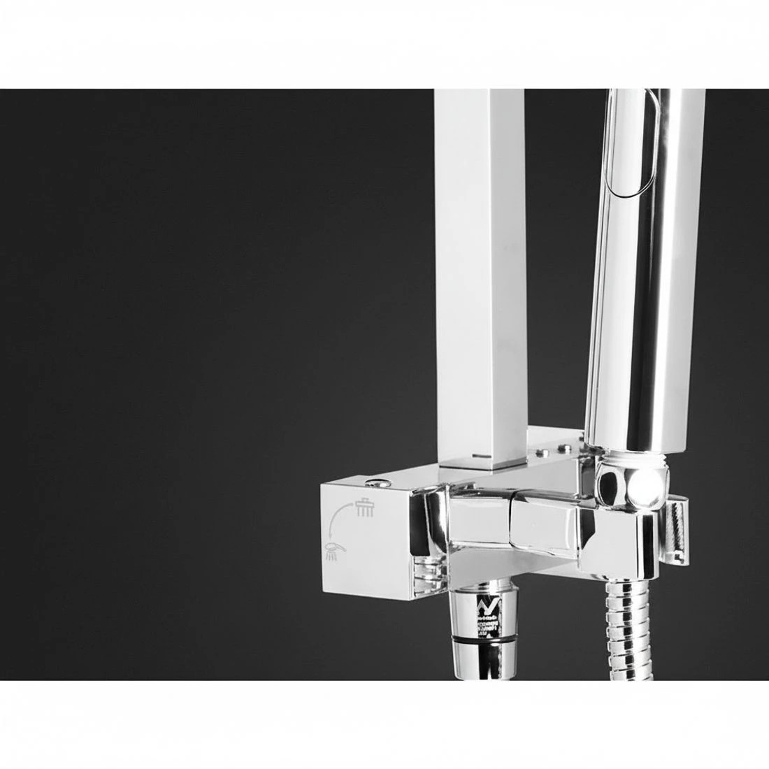 3 Cefito 8'' Rain Shower Head Set Handheld Square High Pressure wins Tap Chrome - Silver, 3 of 5