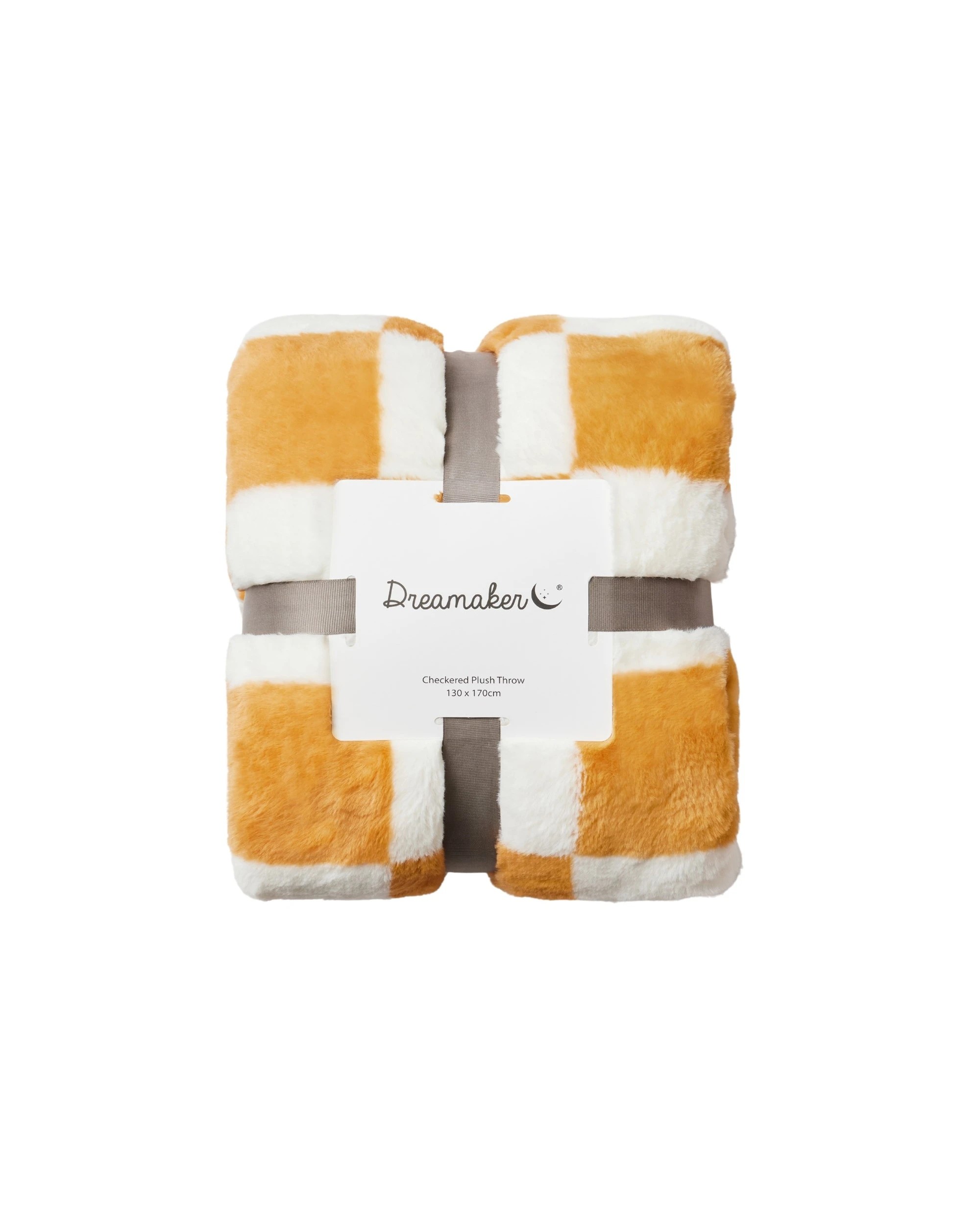 5 Dreamaker Checkered Plush Throw Blanket 130x170cm - Chai and Cream, 5 of 6