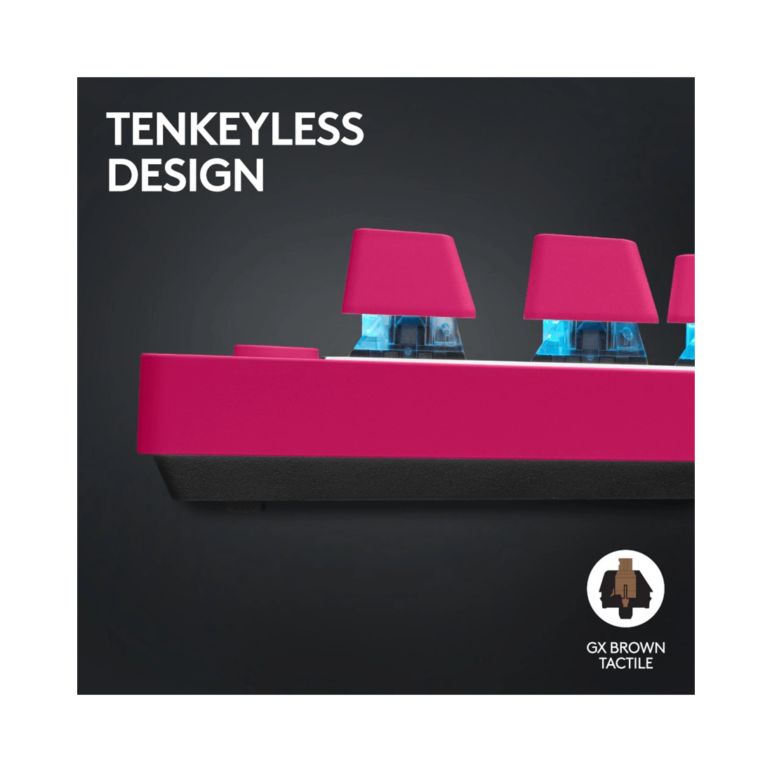 5 Logitech G PRO X TKL LIGHTSPEED Gaming Keyboard - Magenta - Pink, 5 of 8