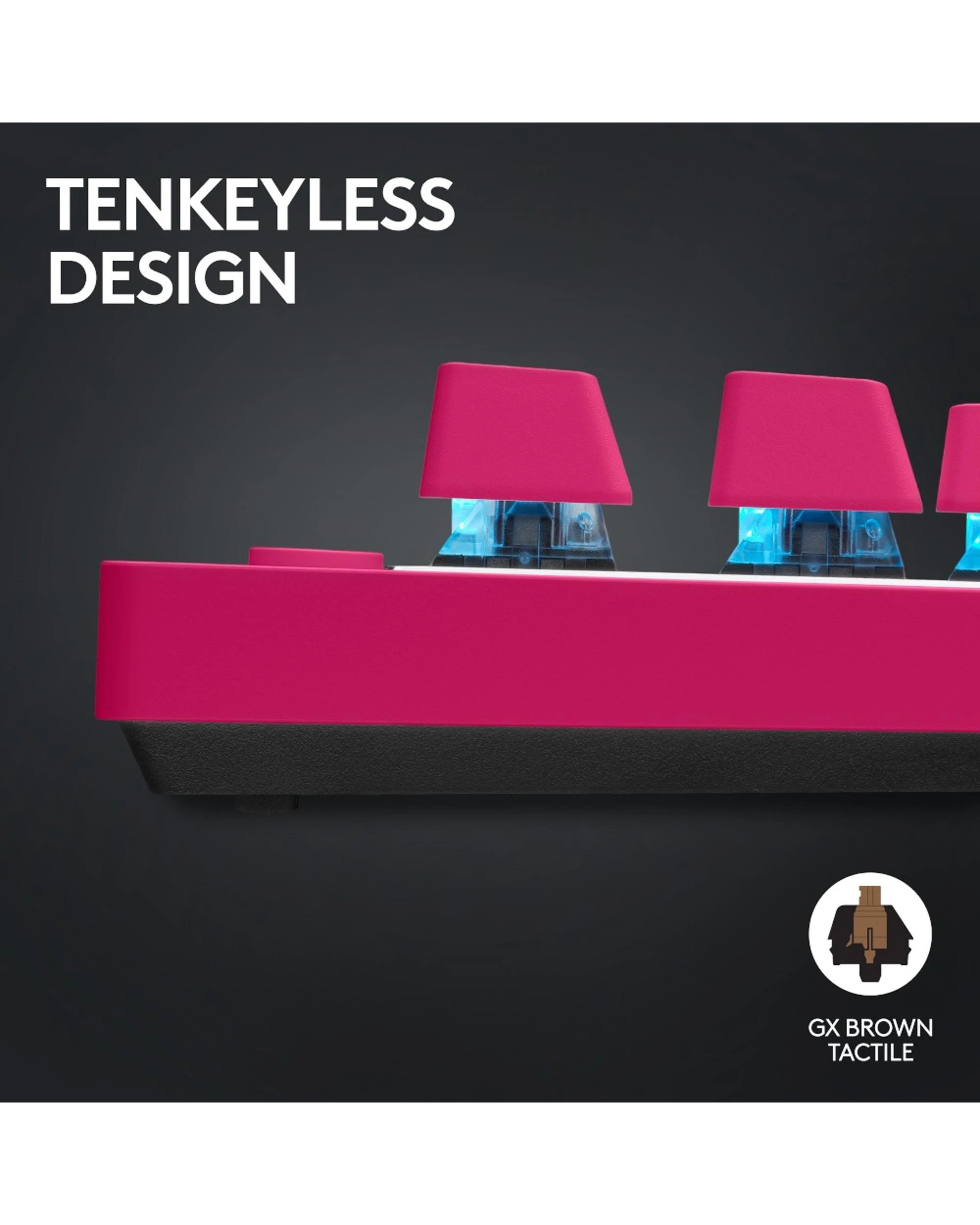 5 Logitech G PRO X TKL LIGHTSPEED Gaming Keyboard - Magenta - Pink, 5 of 8