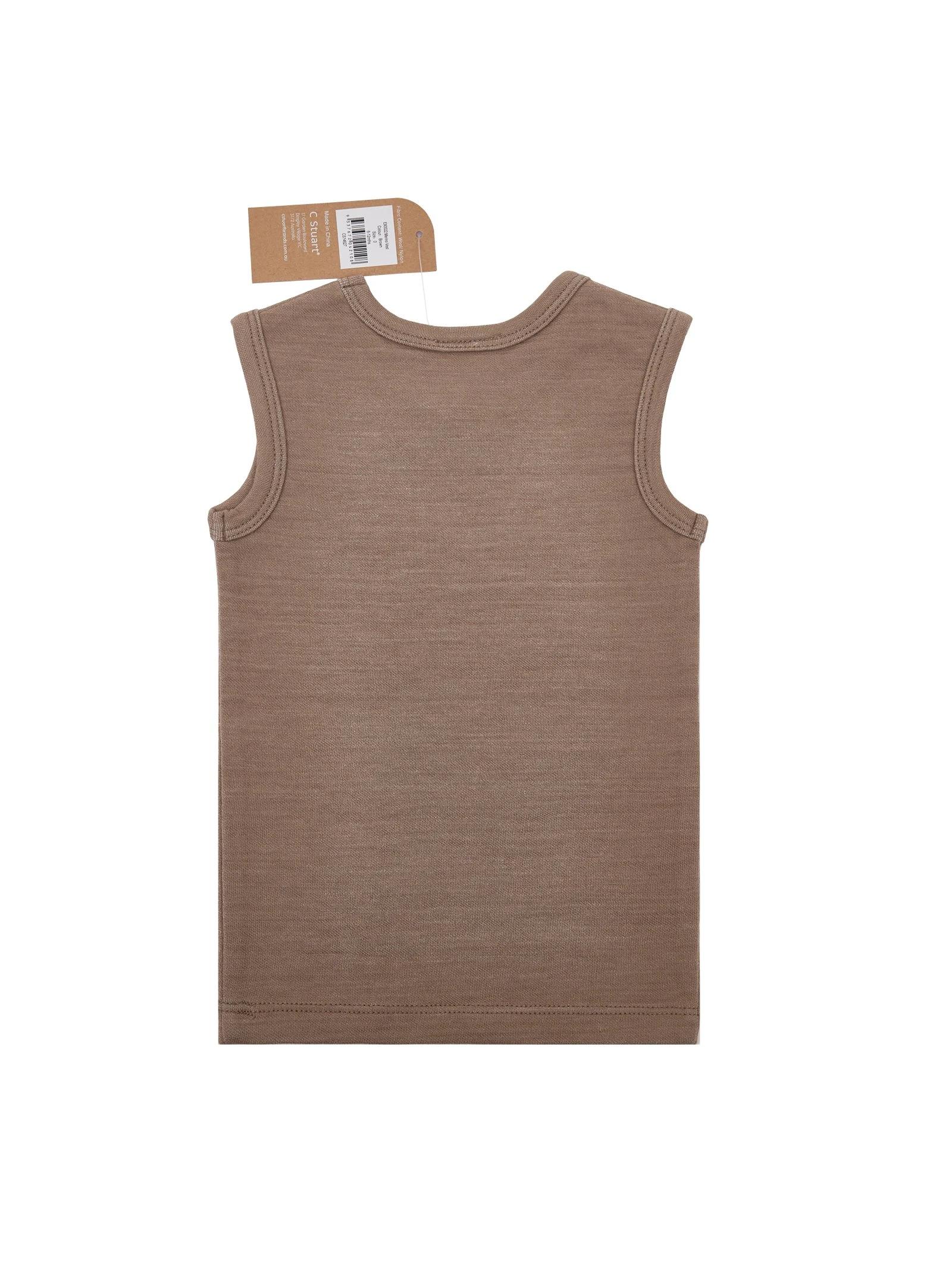 2 Merino Baby Australian Merino Wool Merino Vest- Brown Marle BROWN MARLE, 2 of 6