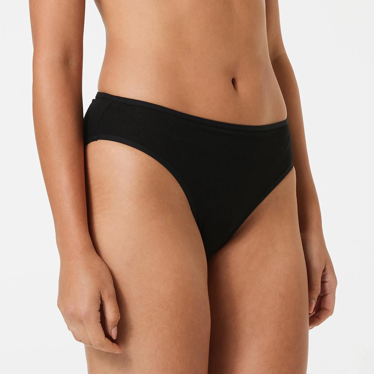 4 5 Pack Cotton Stretch Hi-Cut Briefs BLACK, 4 of 6