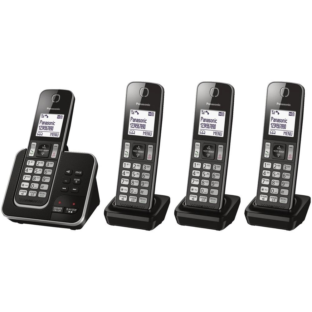 2 Panasonic Cordless Phone KX-TGD324ALB 4 Handsets, 2 of 2