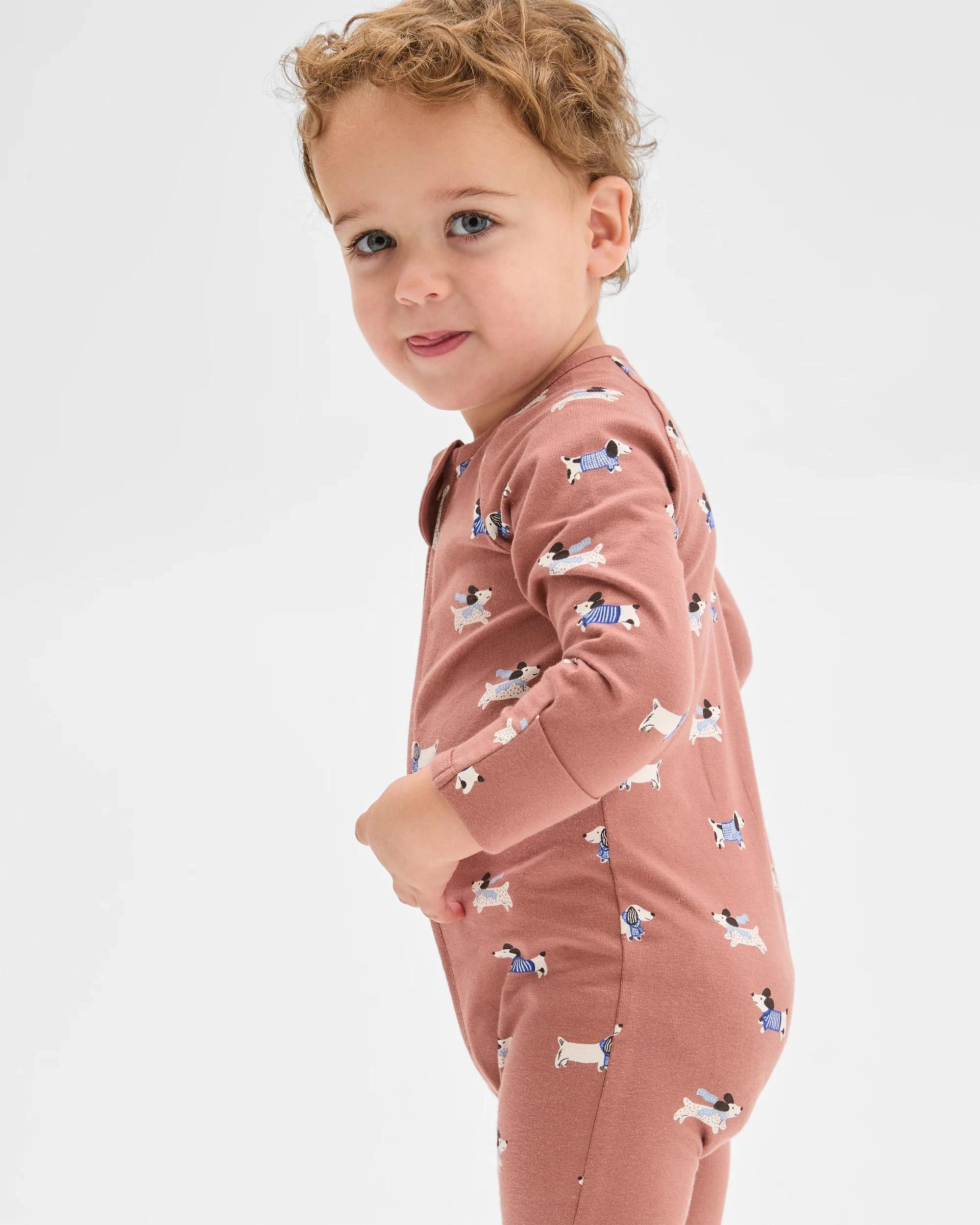 2 Target Baby Baby Organic Cotton Zip Front Footless Coverall SAUSAGE DOG, 2 of 4