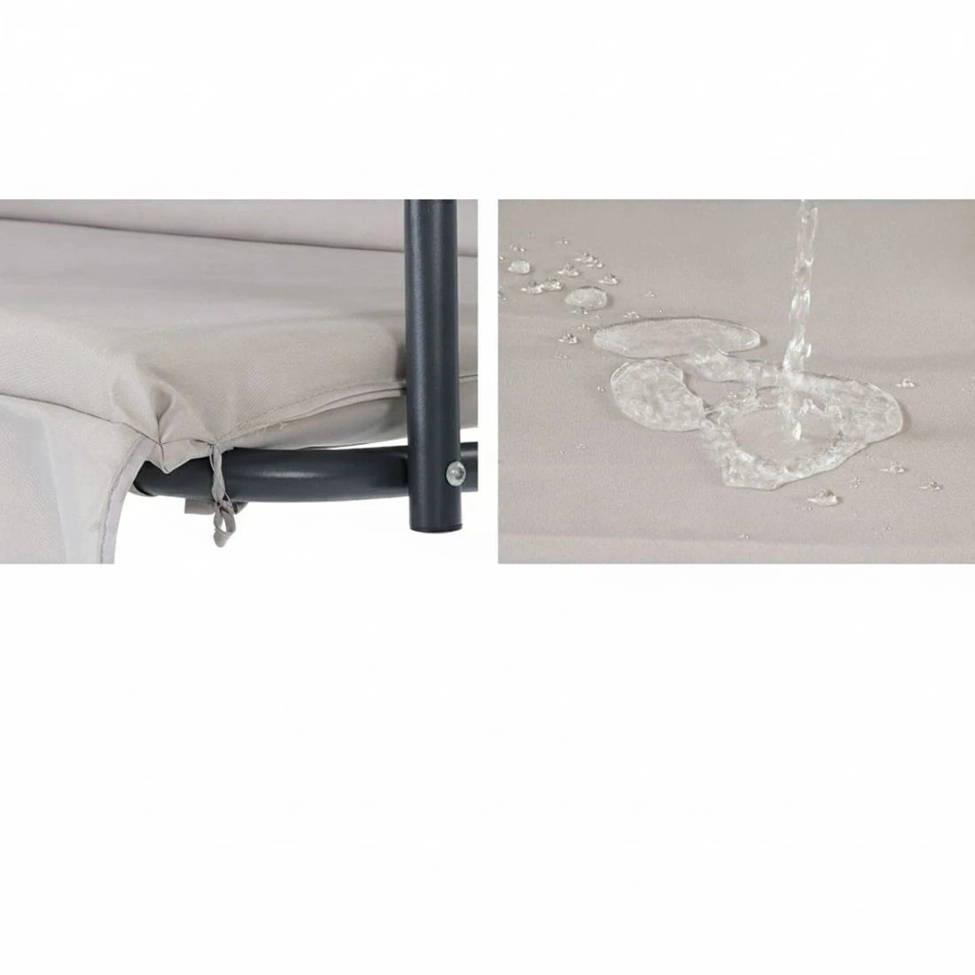 3 Gardeon Outdoor Swing Chair Garden Bench Furniture Canopy 3 Seater - Beige, 3 of 6