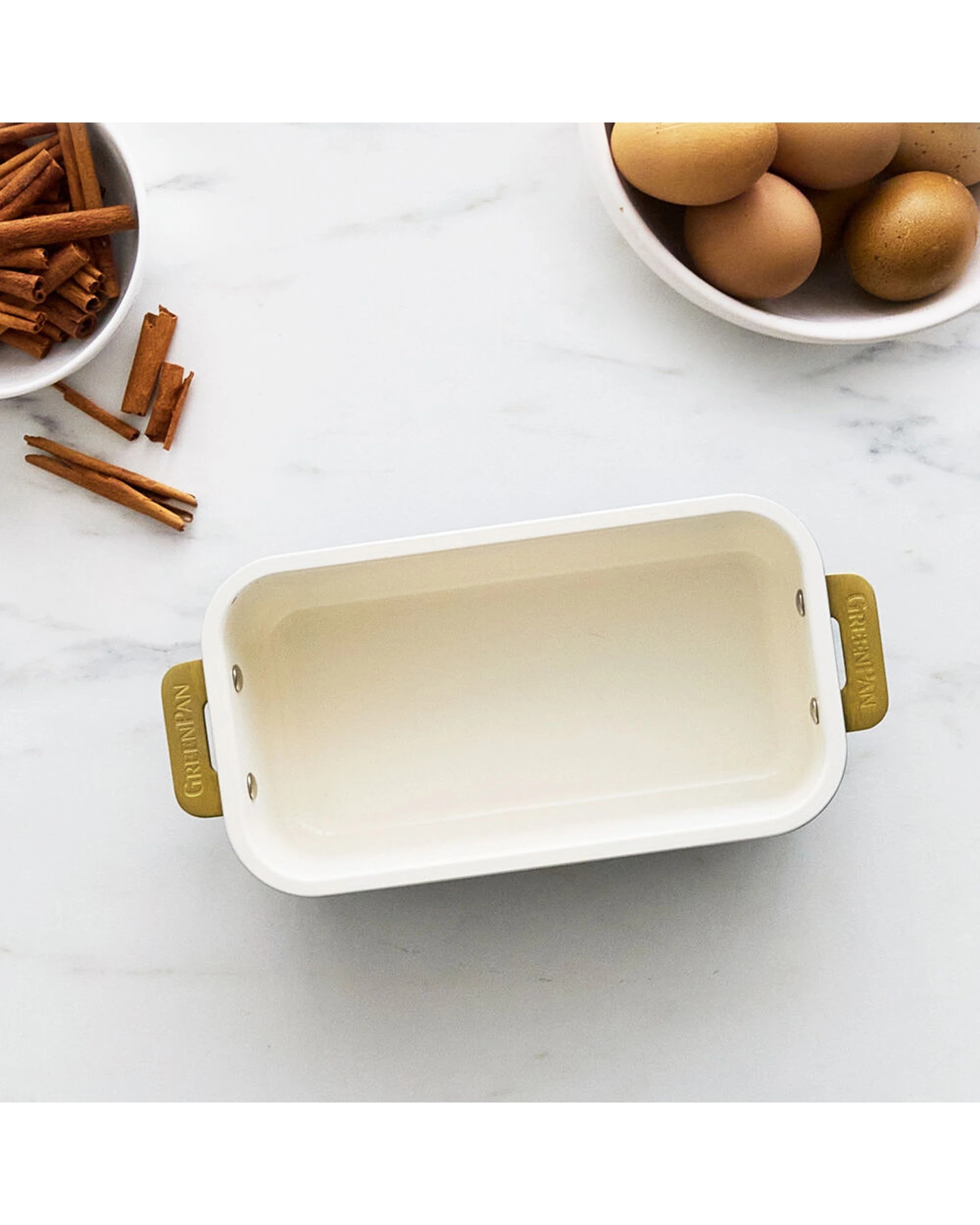 6 Greenpan Reserve Rectangular Loaf Baking Pan Ceramic Non-Stick Cream, 6 of 7