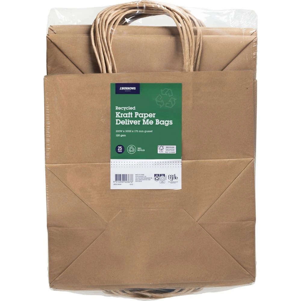 2 J.Burrows Deliver Me Kraft Bag Brown 25 Pack, 2 of 2