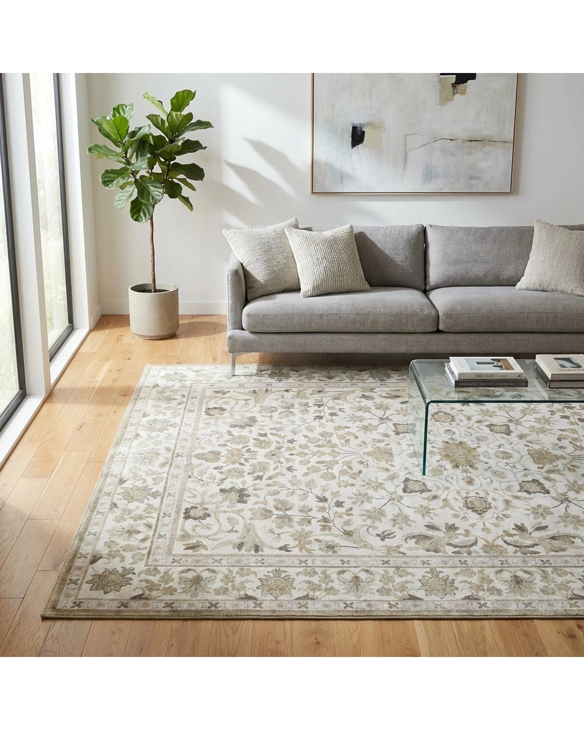 Fab Habitat Dhruv Multicoloured Distressed Machine Washable Rug 200cm x ...