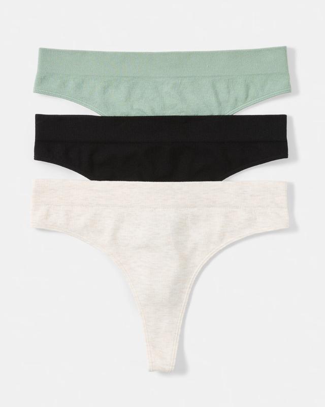 3 Pack Bamboo Seamfree Rib G-String Br