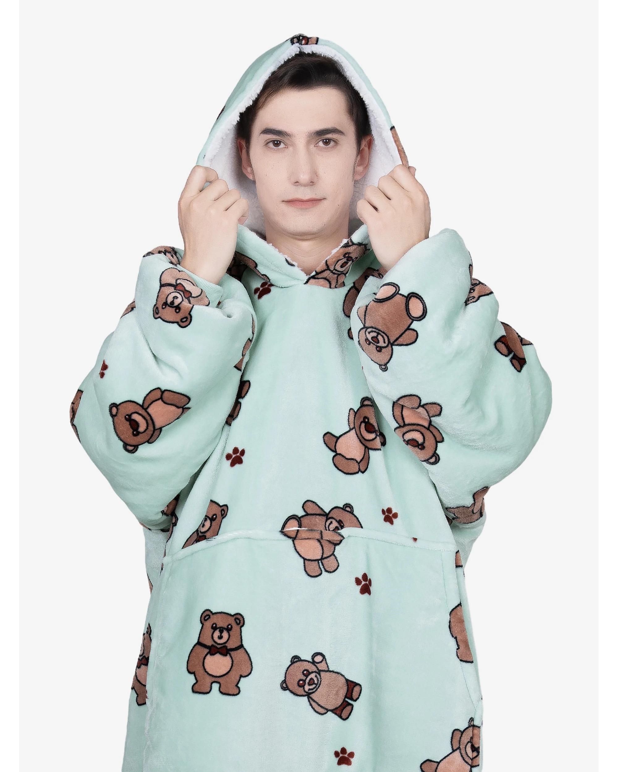 5 Advwin Winter Wearable Blanket Hoodie Adult Pink Point BEAR, 5 of 5