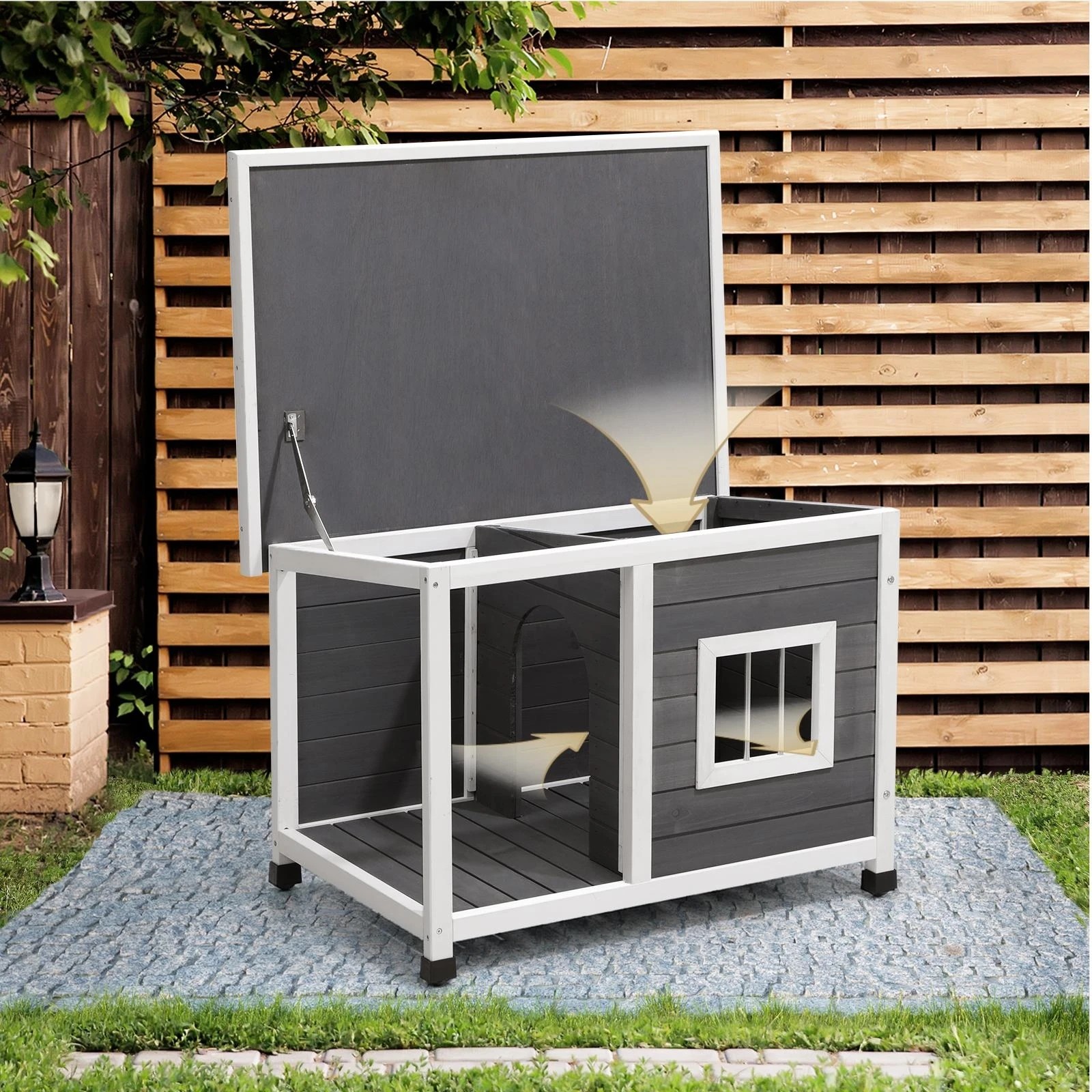 5 Alopet Dog Kennel House Outdoor Pet Wooden Cage Kennels Indoor Cabin Box Awning - Multi, 5 of 10