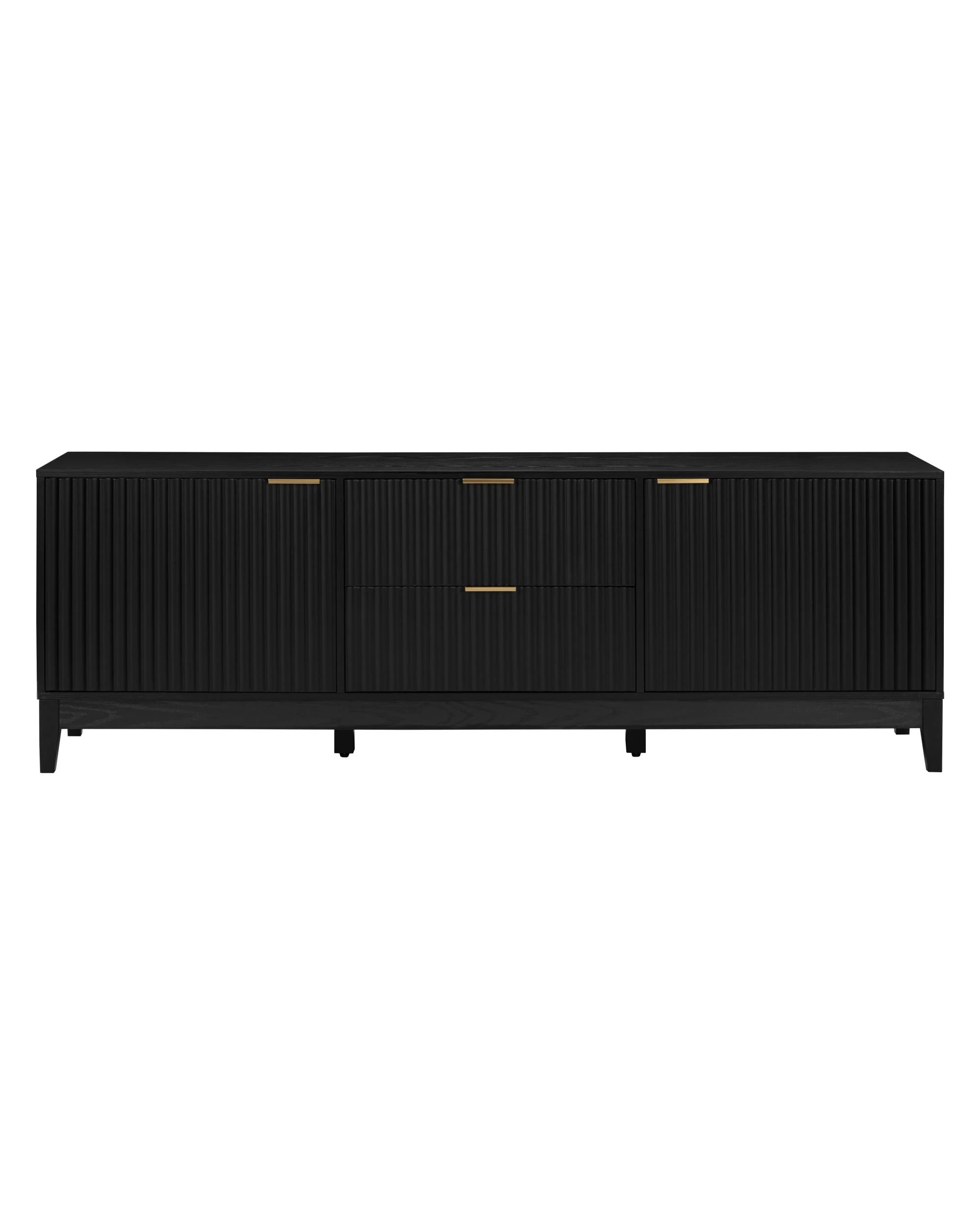4 Kodu Entertainment Unit TV Cabinet 180cm 2 Doors 2 Drawers - Black, 4 of 10