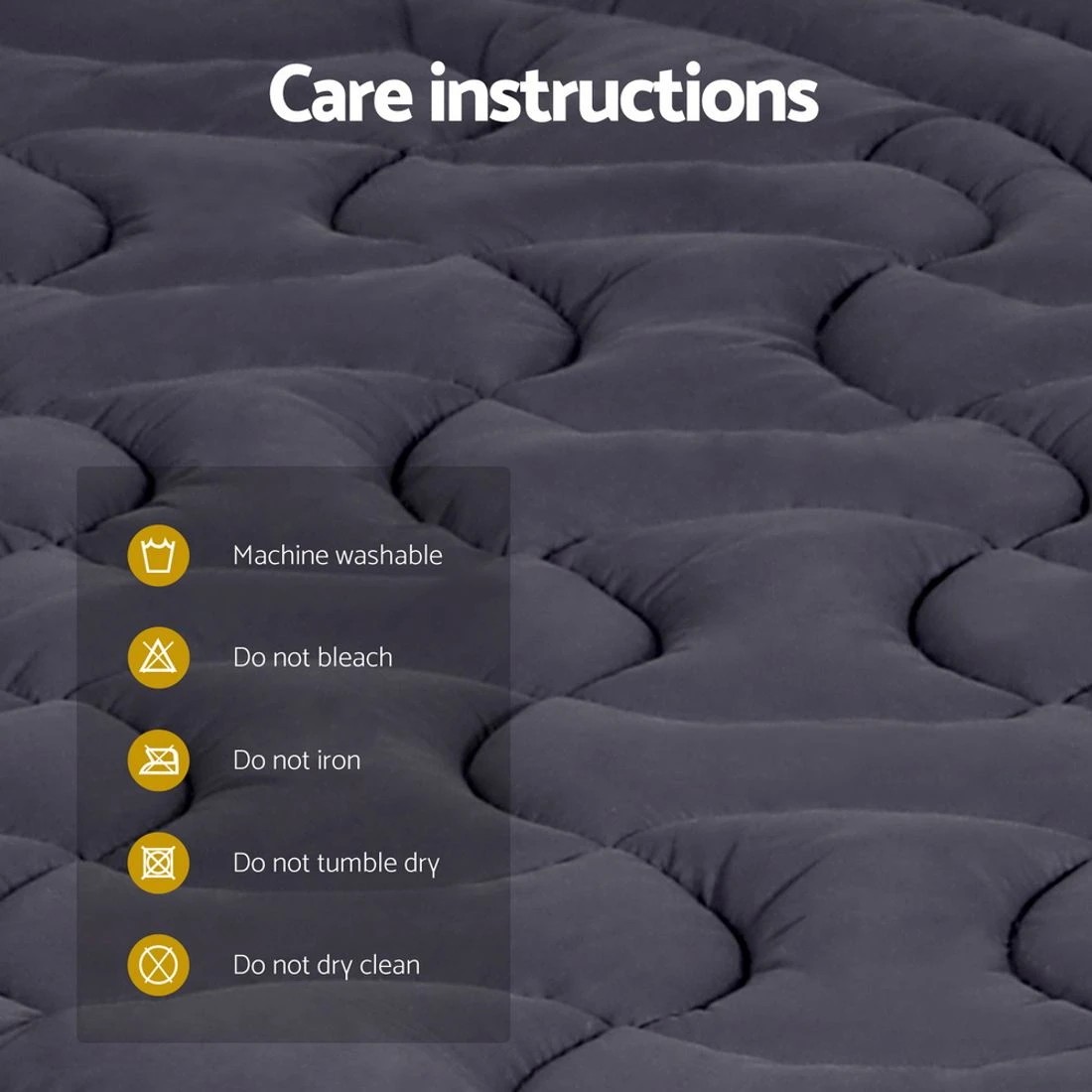 7 Giselle Bedding Mattress Topper Pillowtop 3 - Double Bed - Charcoal, 7 of 7