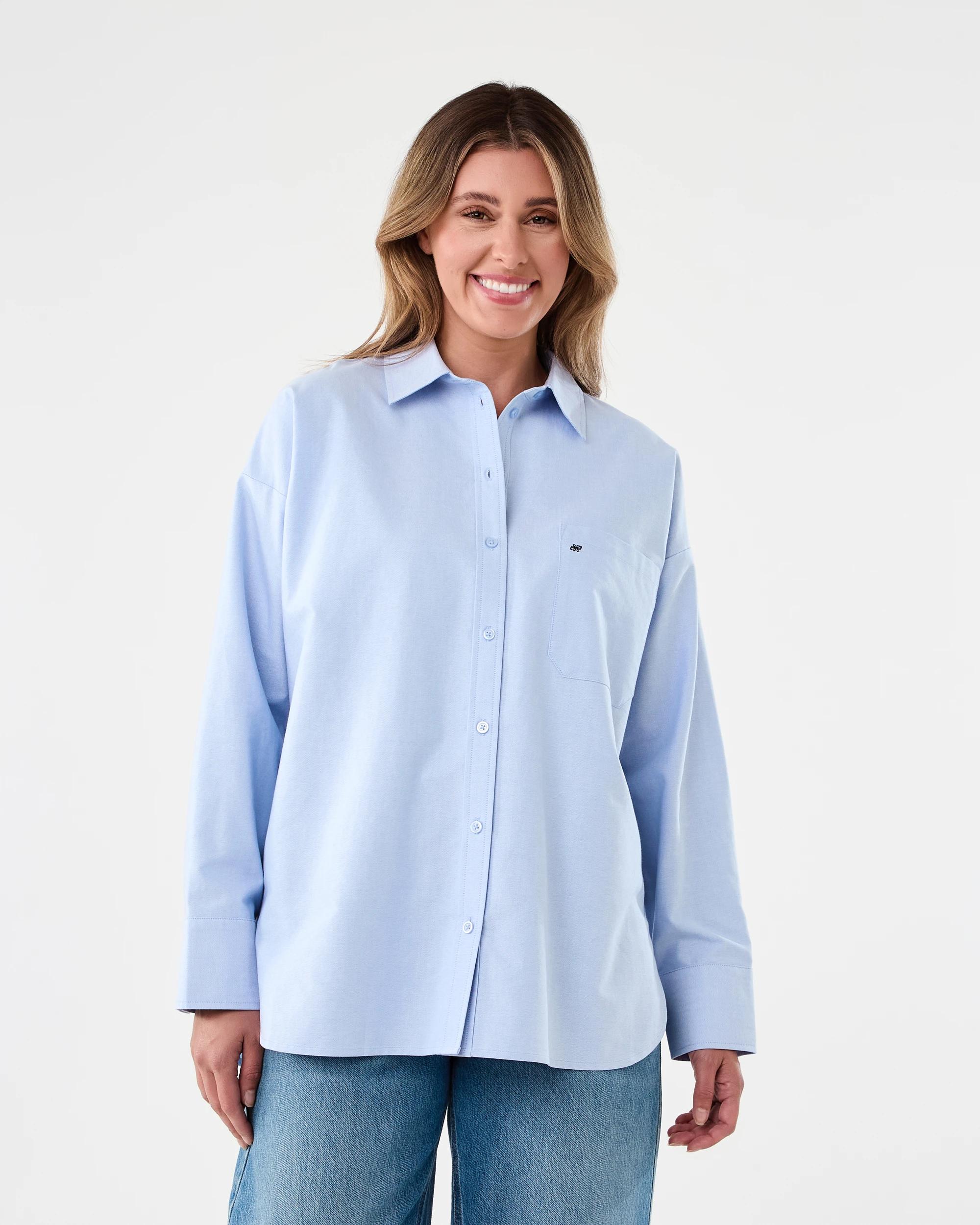 1 Long Sleeve Oxford Shirt Light Blue, 1 of 7