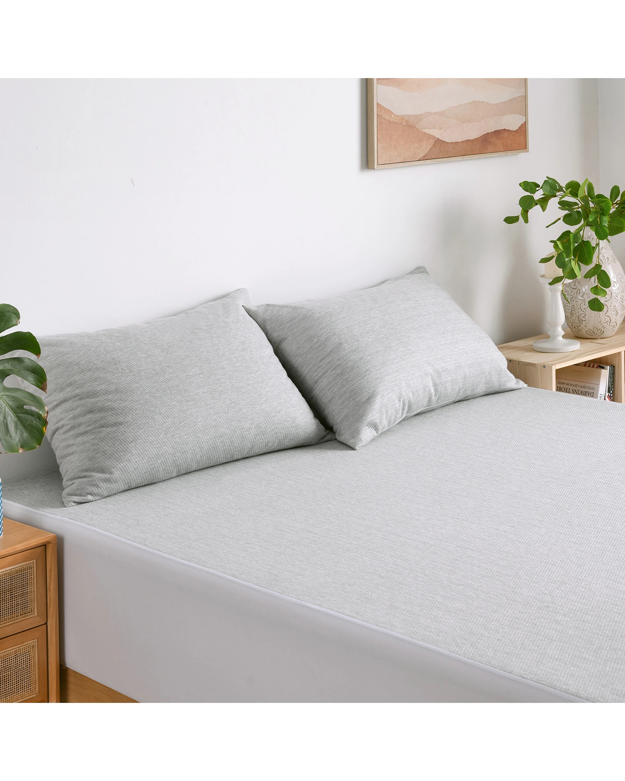 8 ESSN Bamboo Charcoal Waterproof Pillow Protector Twin Pack Standard Size 48 x 73cm - Charcoal, 8 of 9