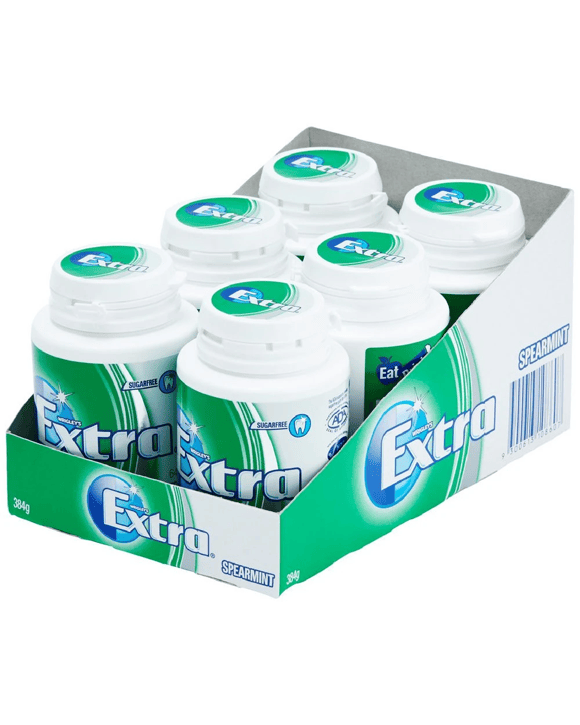 Extra Spearmint Sugar-free Chewing Gum in Bottle 64g 6 Pack