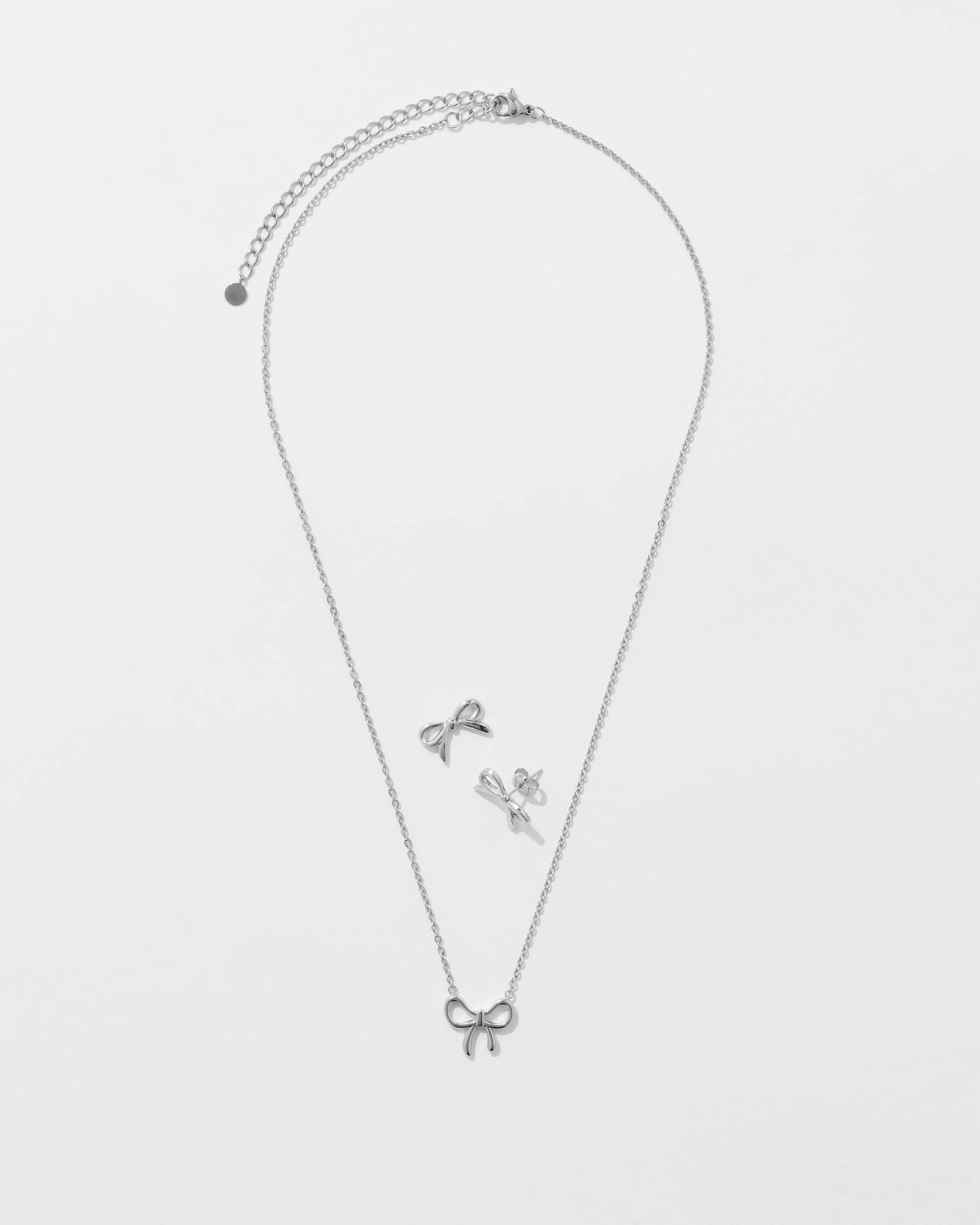 1 Target Waterproof 2 Pack Bow Jewellery Set SILVER, 1 of 2