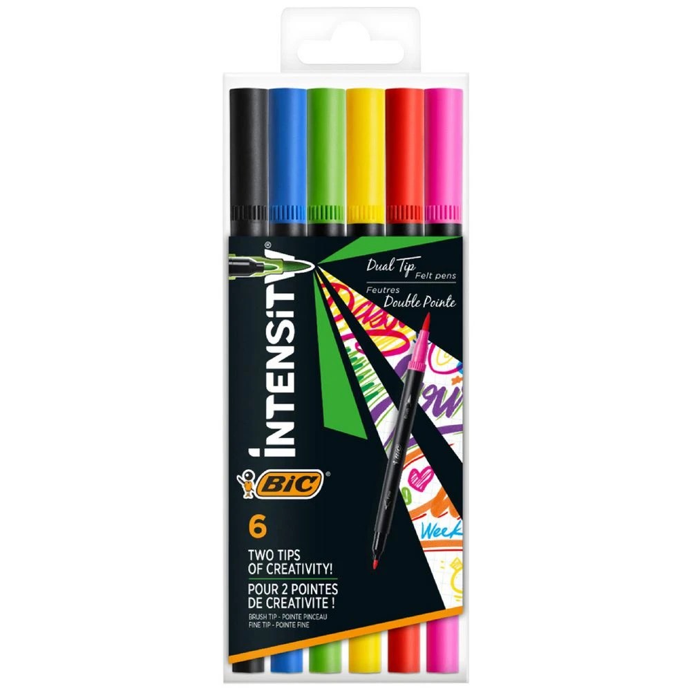 1 BIC Intensity Dual Tip Fineliner Assorted 6 Pack, 1 of 8