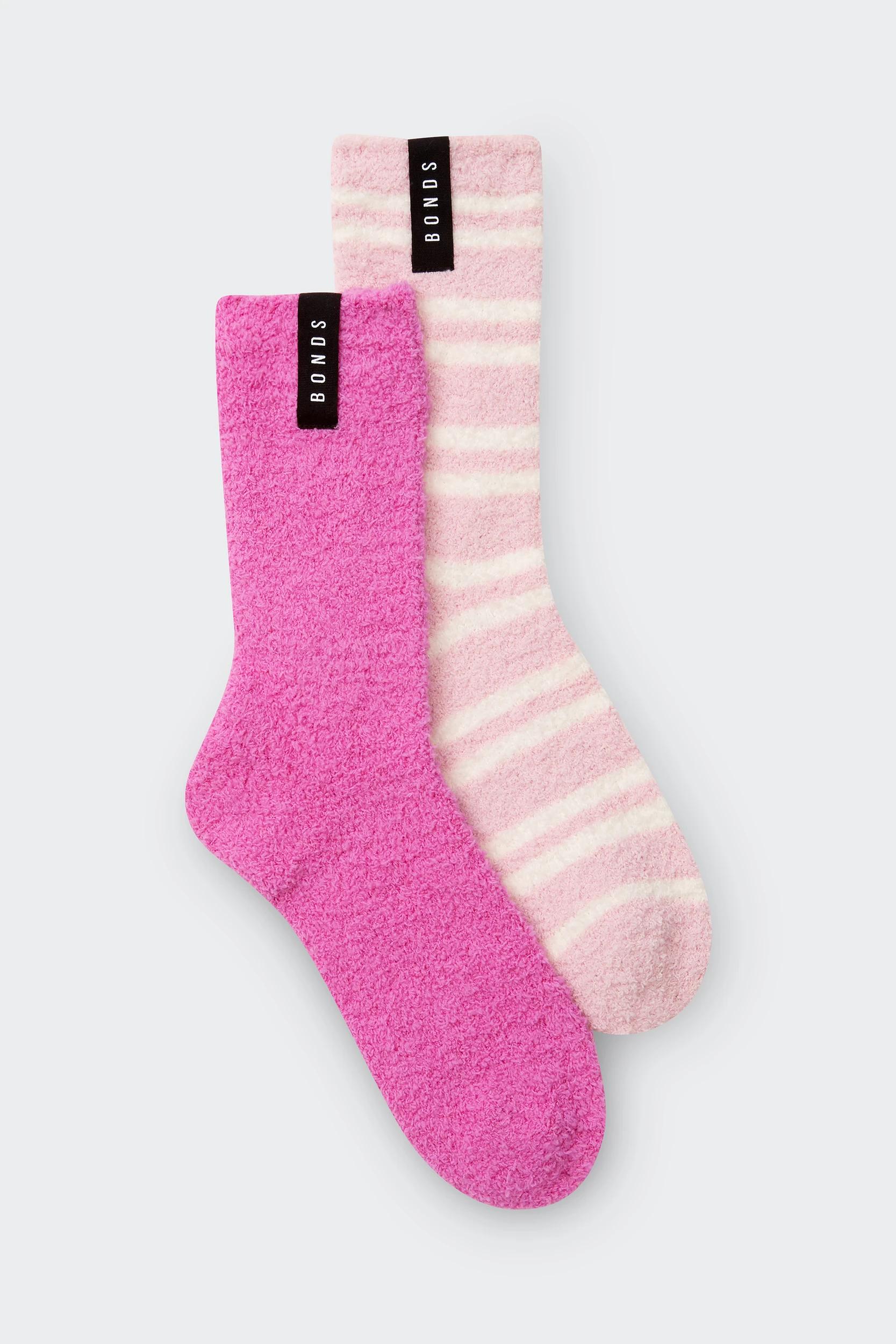 2 Bonds Supersoft 2 Pack Crew Socks PINK, 2 of 7