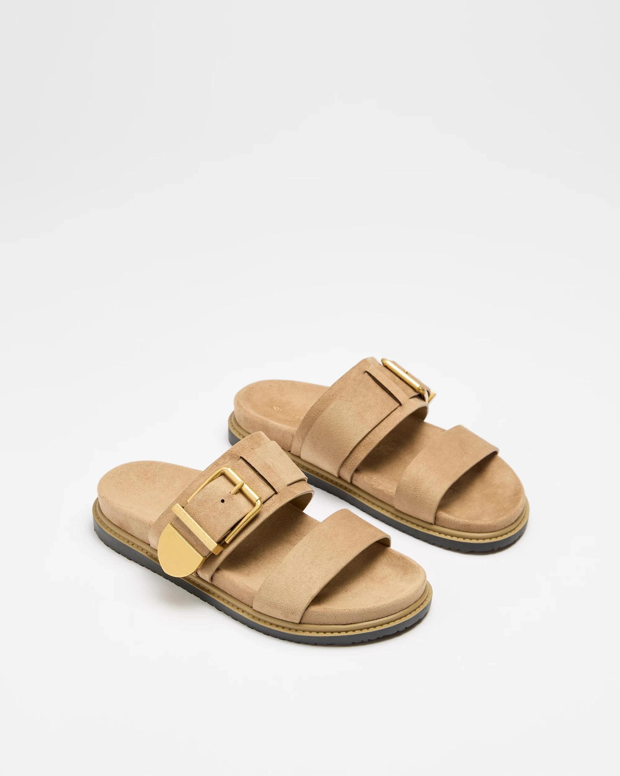 3 Target Woman Womens Buckle Flat Sandal - Henna TAUPE, 3 of 3