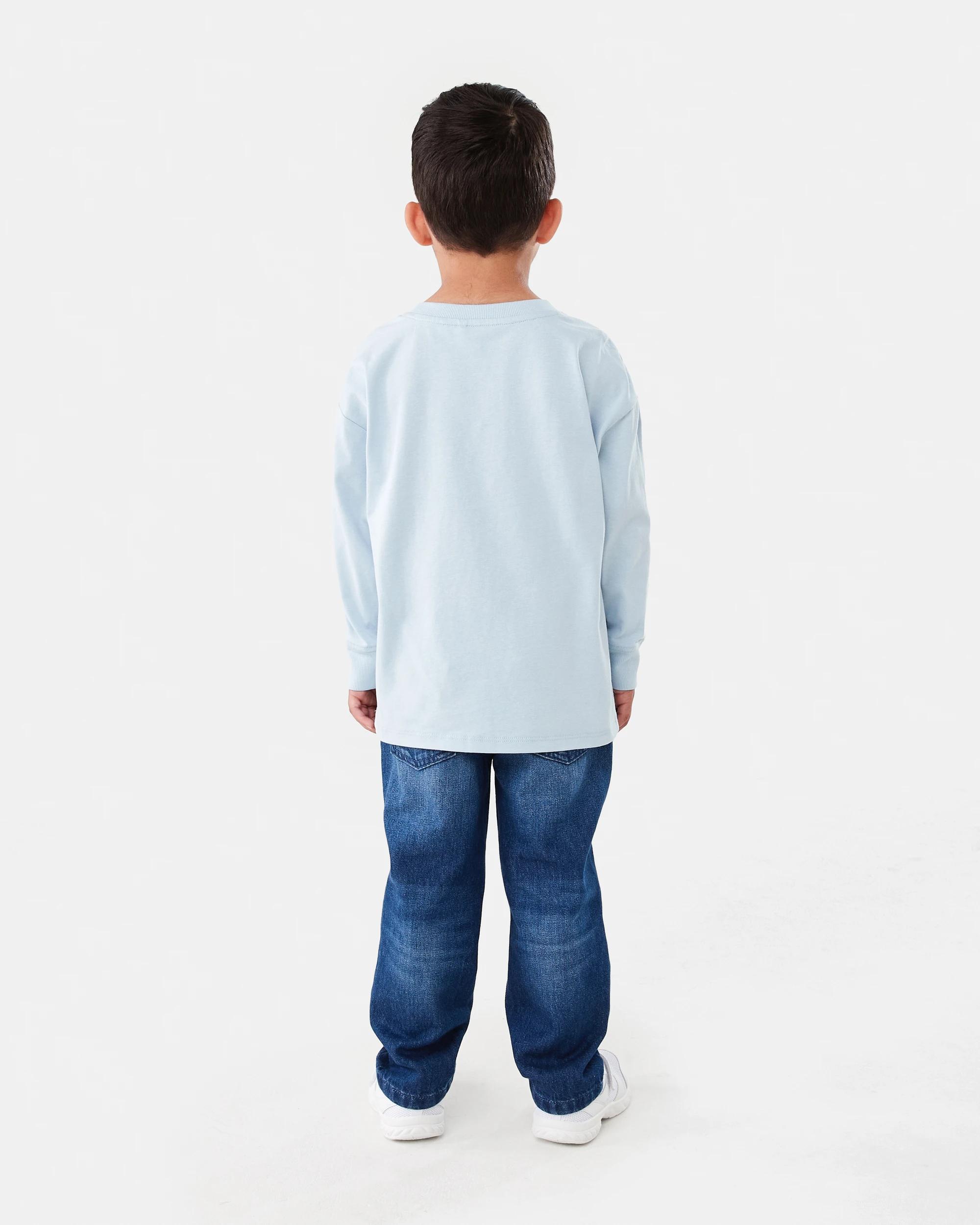 8 Long Sleeve Oversized T-shirt Blu Dino, 8 of 8