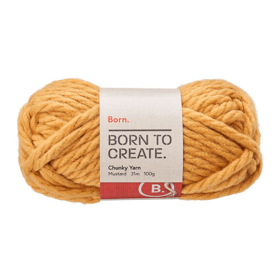 1 Born Chunky Yarn 100g Mustard, 1 of 3