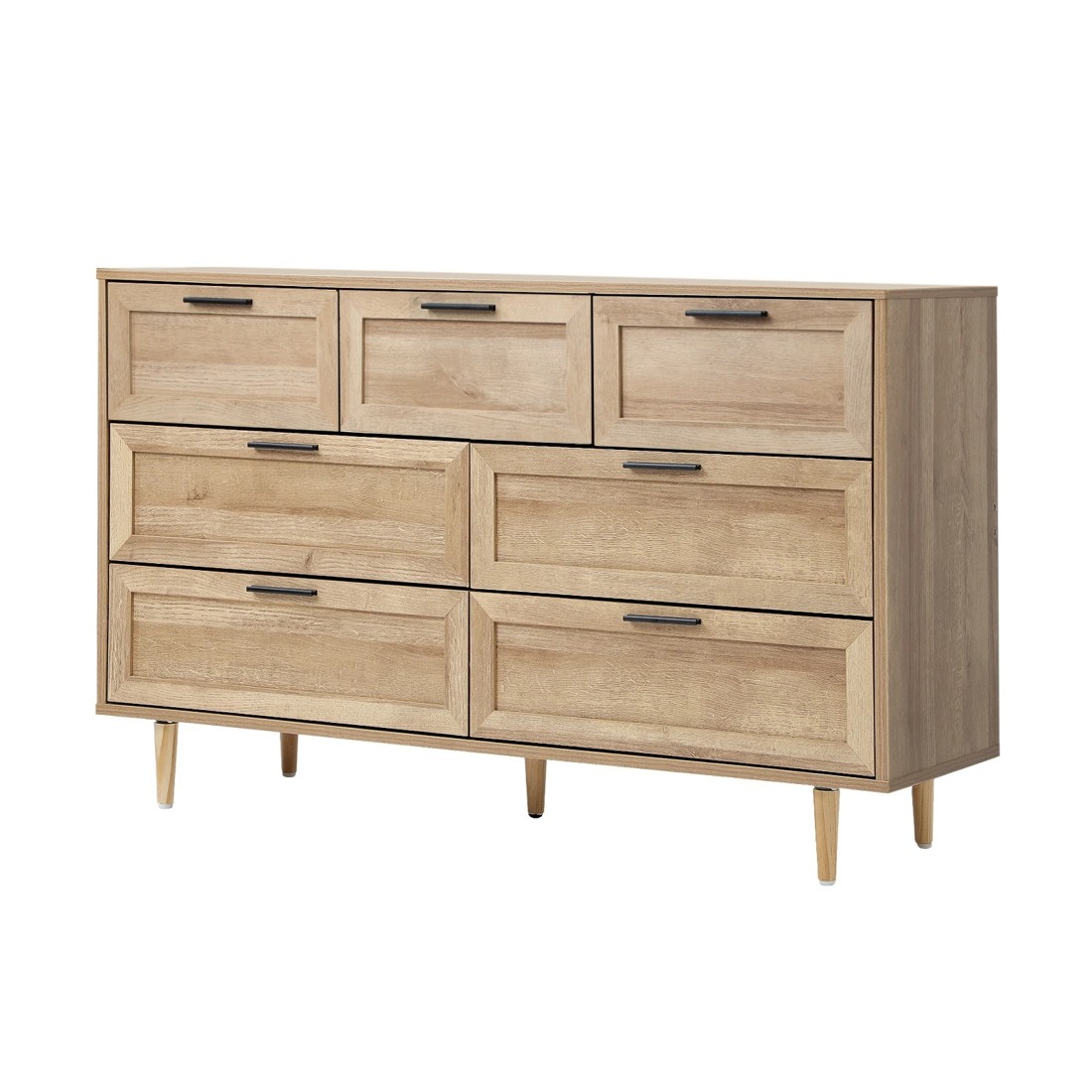 1 Oikiture 7 Chest Of Drawers Dresser Chest Storage Cabinet Lowboy
 - Natural, 1 of 10