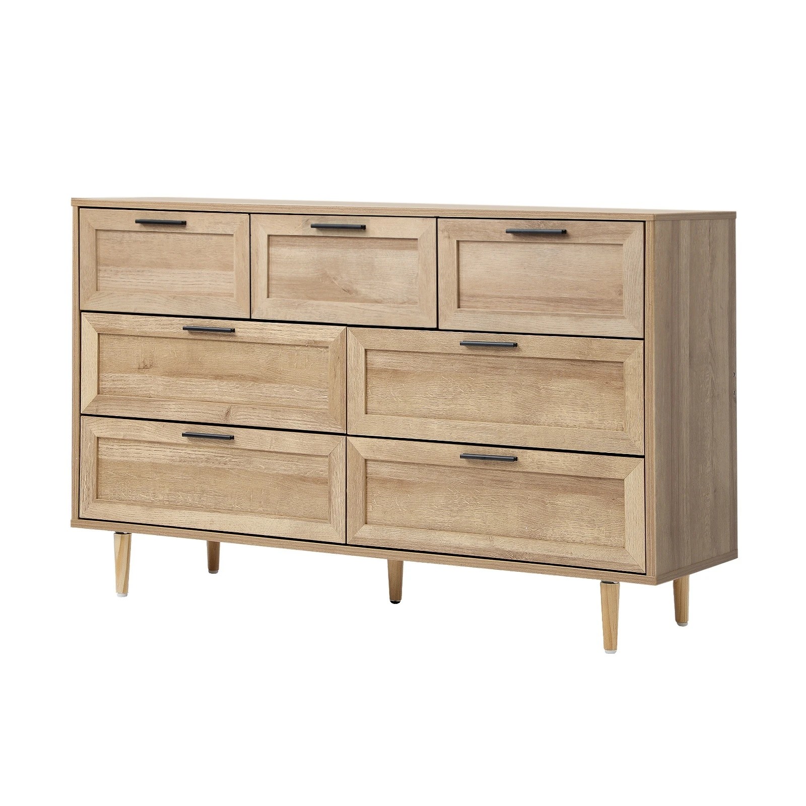 1 Oikiture 7 Chest Of Drawers Dresser Chest Storage Cabinet Lowboy
 - Natural, 1 of 10