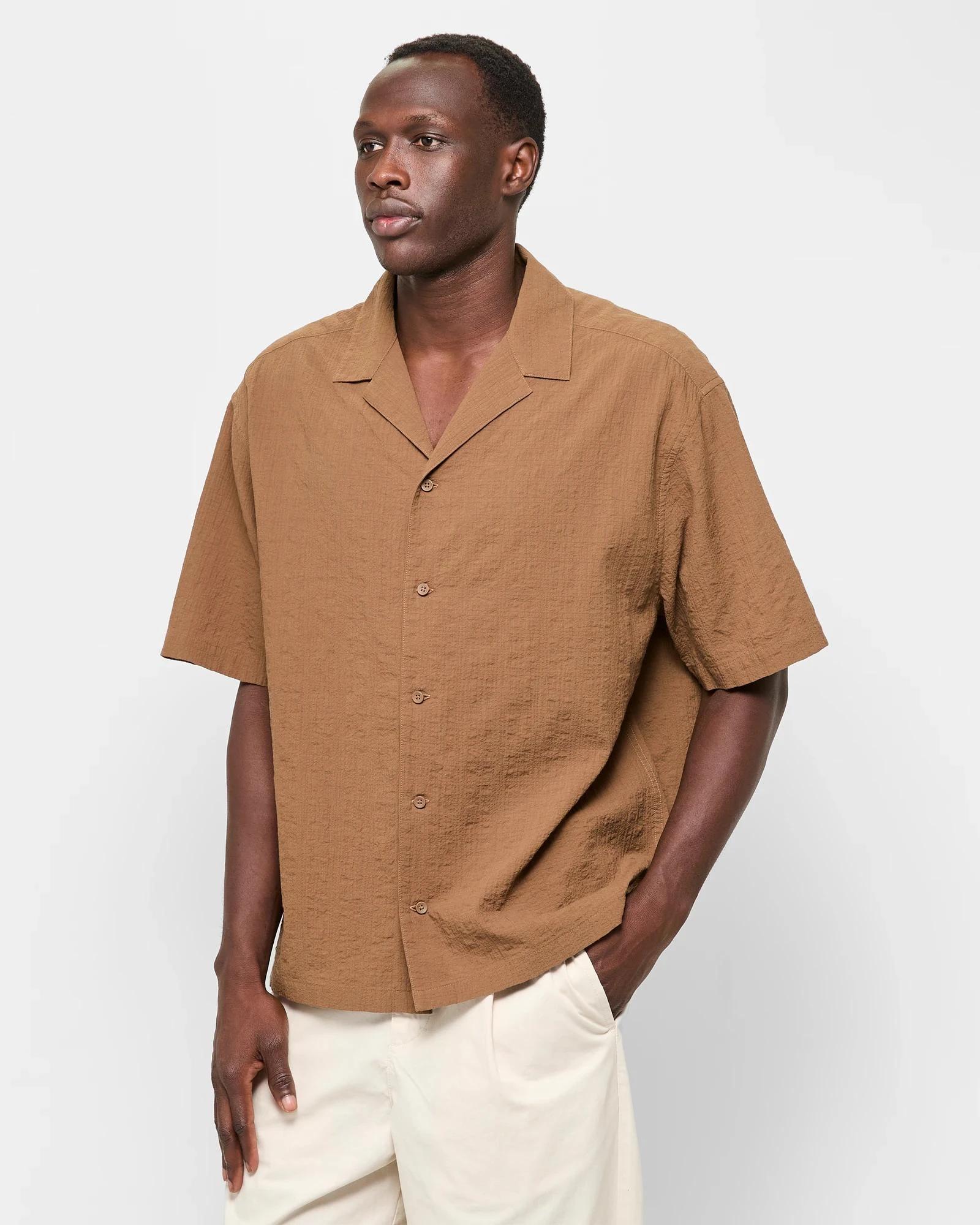 3 Short Sleeve Textured Shirt - Commons SEPIA, 3 of 5