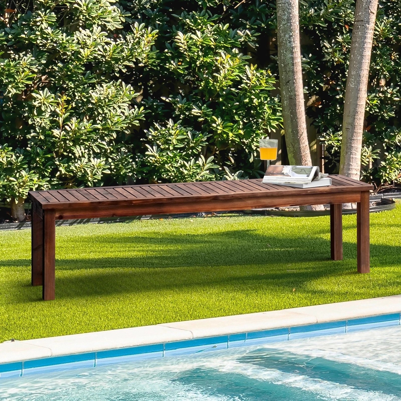 9 Livsip 150cm Garden Bench Outdoor Slatted Seat
 - Charcoal, 9 of 9