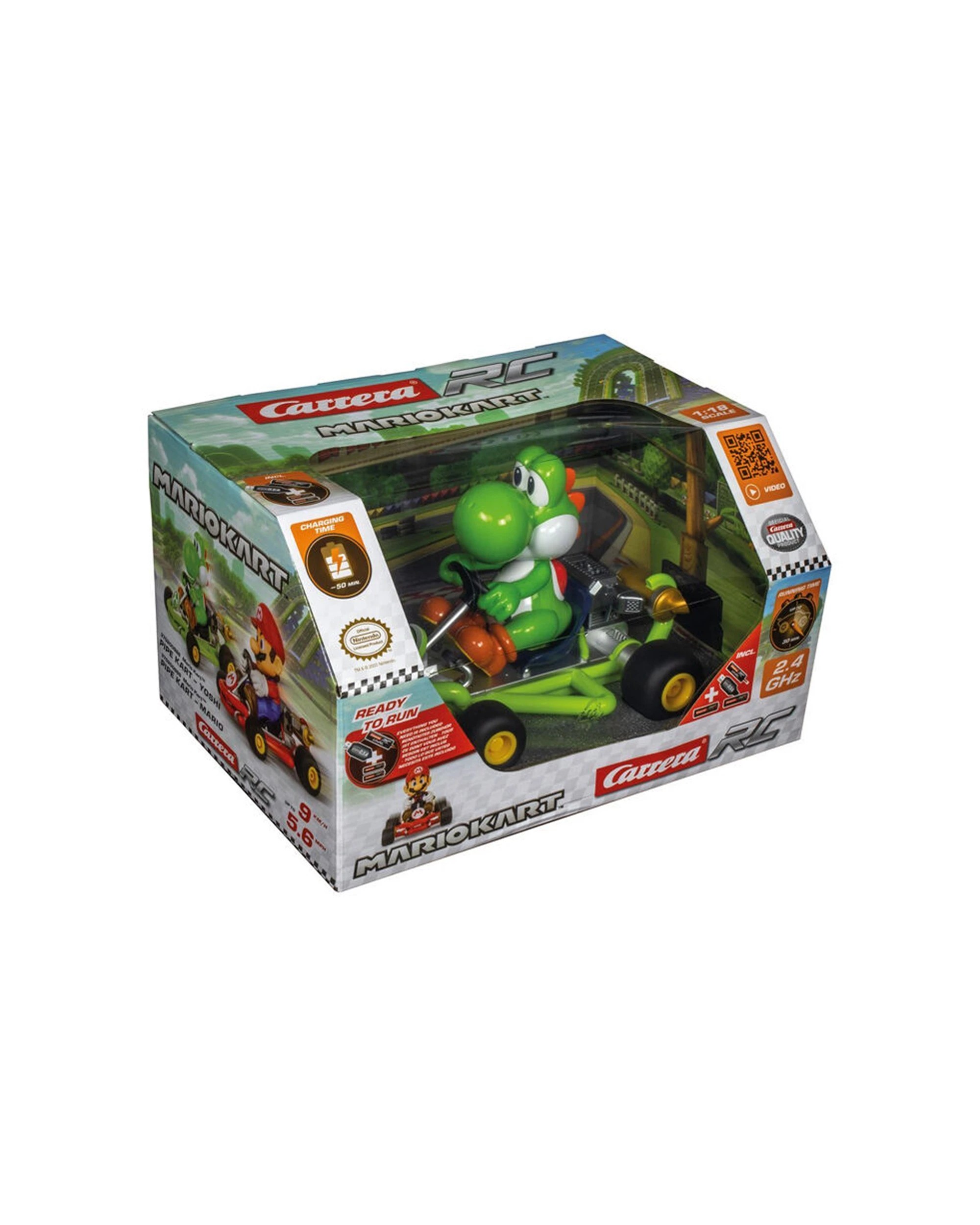3 Carrera Mario-Kart Pipe Kart RC Car Remote Control 2.4 GHz Yoshi 1 18 Scale
 - green, 3 of 4