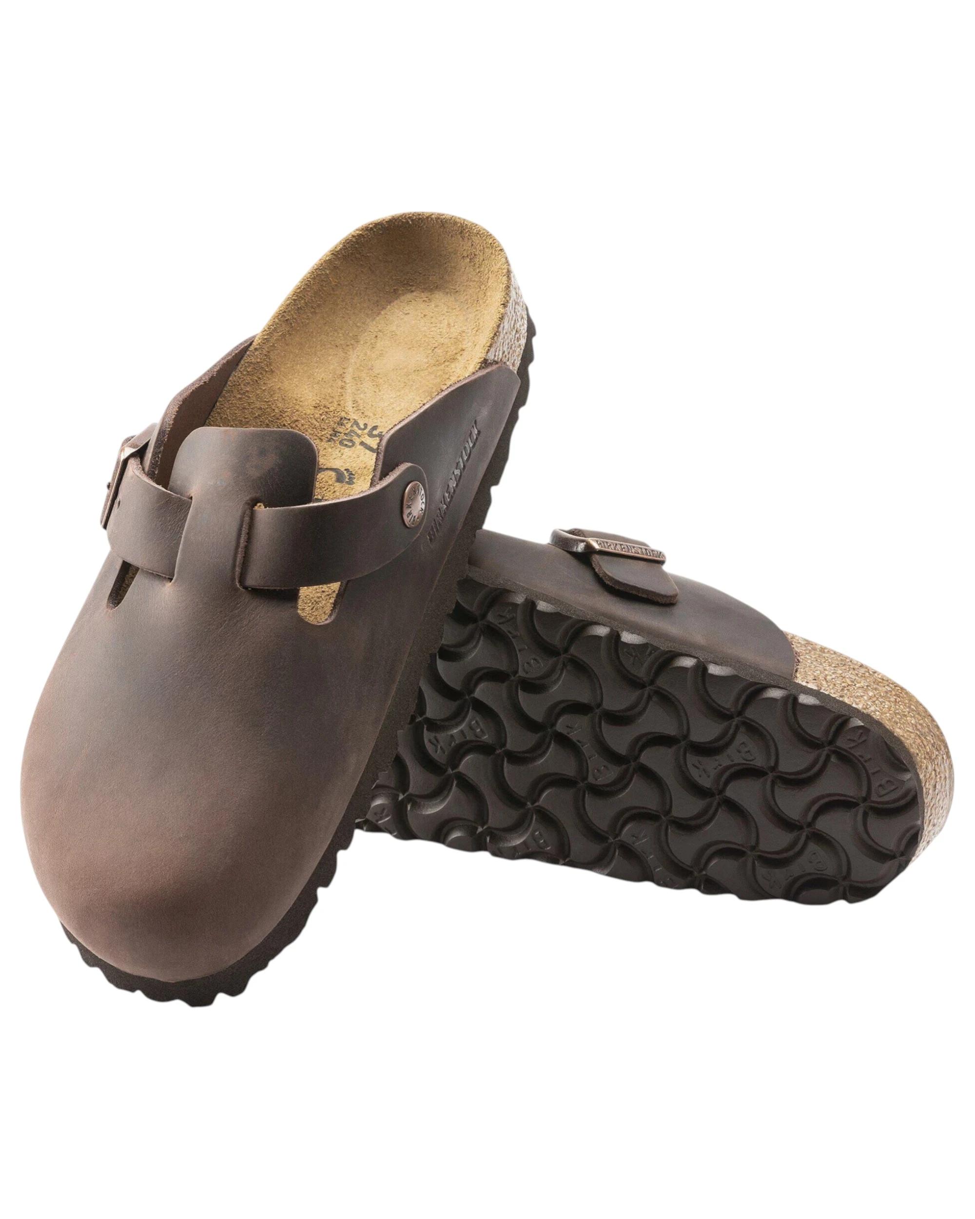 3 Birkenstock Mens Boston Leather Regular Slip On Sandals HABANA, 3 of 8