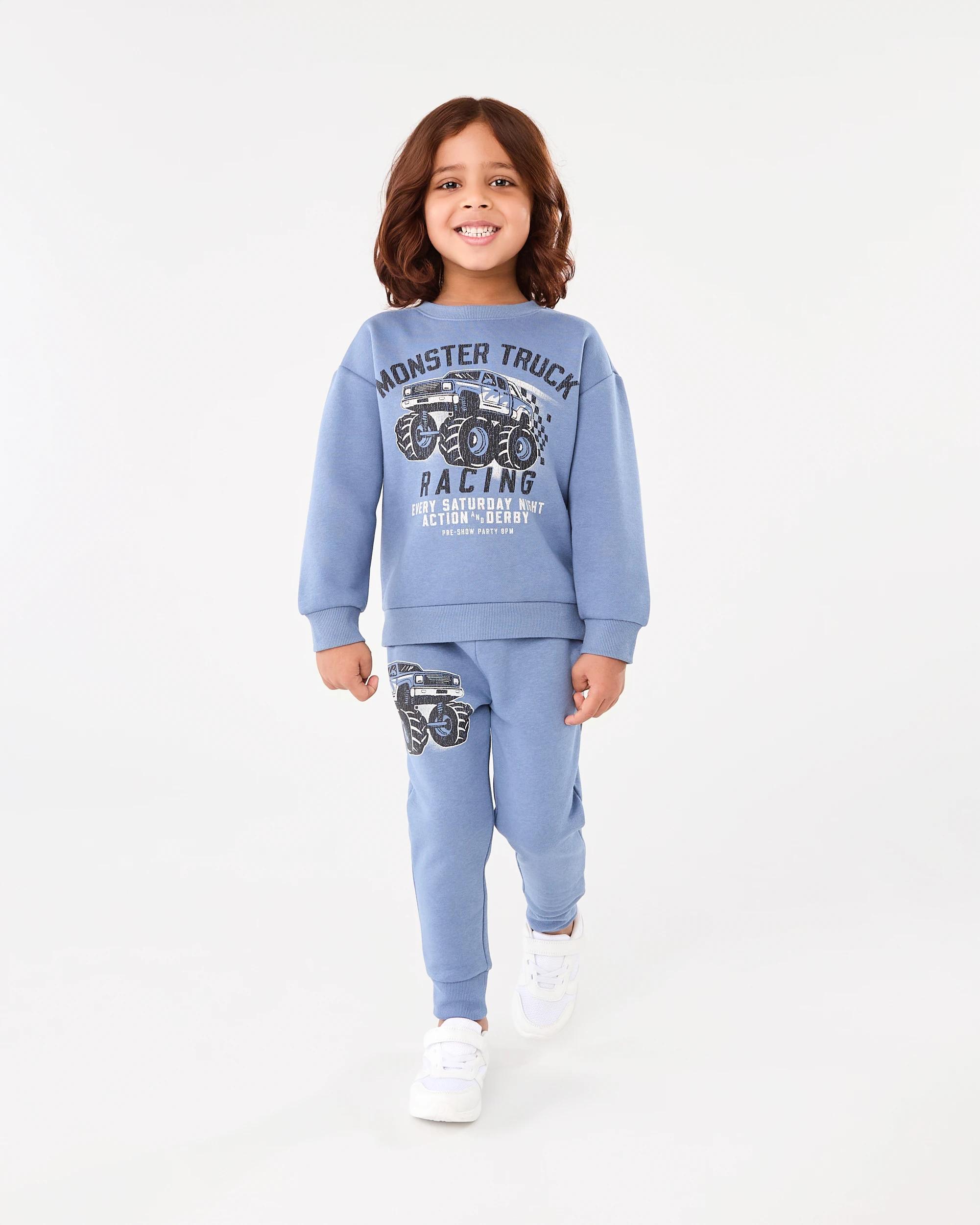 6 Print Crew Neck Sweatshirt Blu Racer, 6 of 6