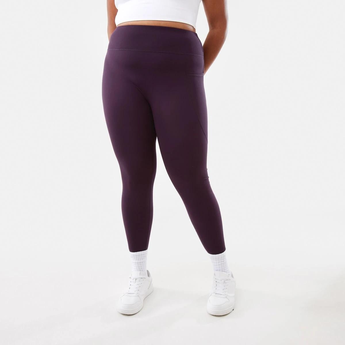 6 Active Womens Ultrasoft Leggings Pur Raisin, 6 of 8