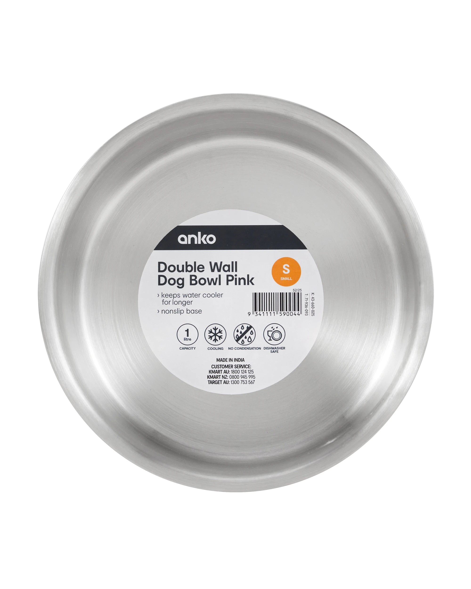 5 Double Wall Dog Bowl - Pink, Small, 5 of 5