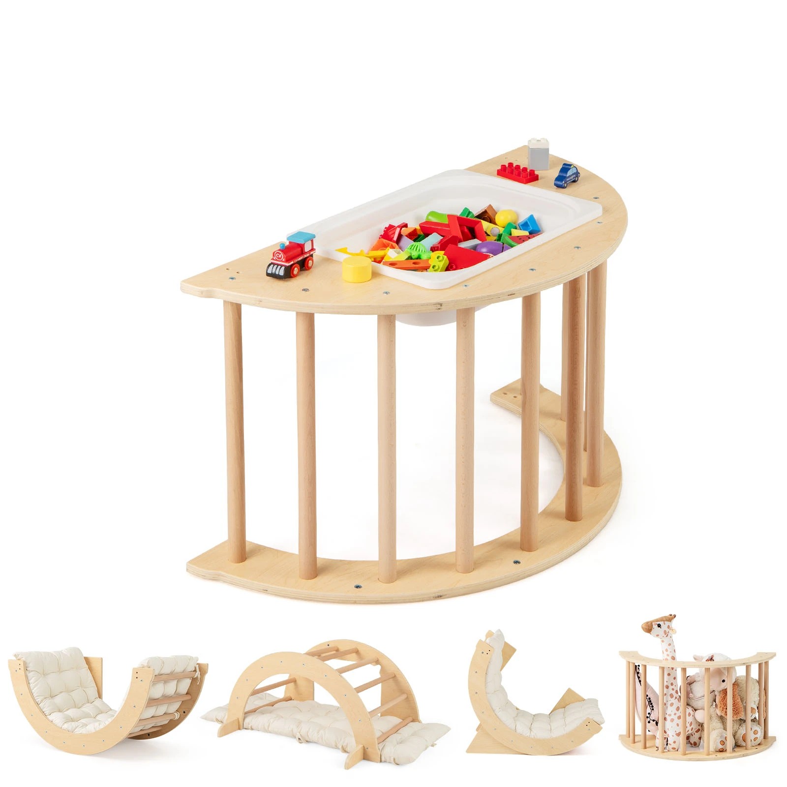 1 Costway Climb Playset 6 in 1 Climbing Arch Frame Playset, 1 of 5