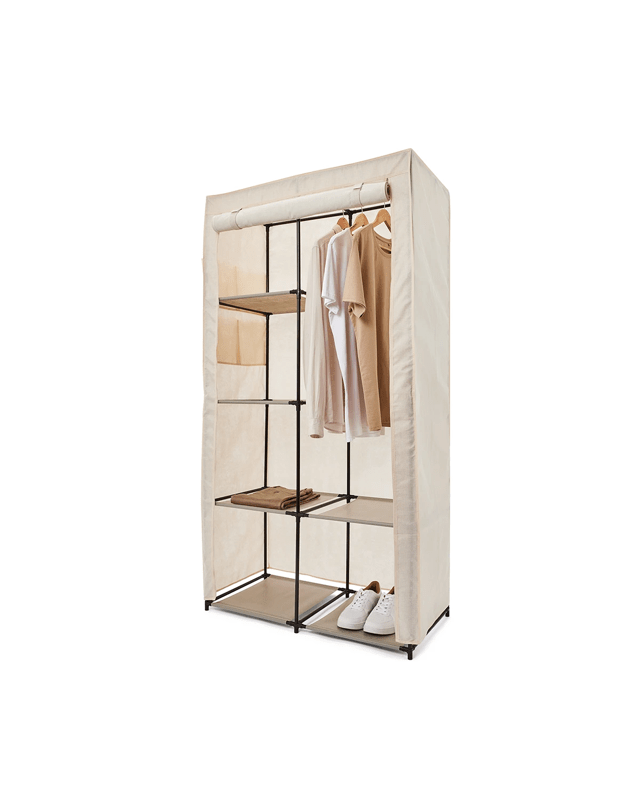 Linen Look Covered Wardrobe - B