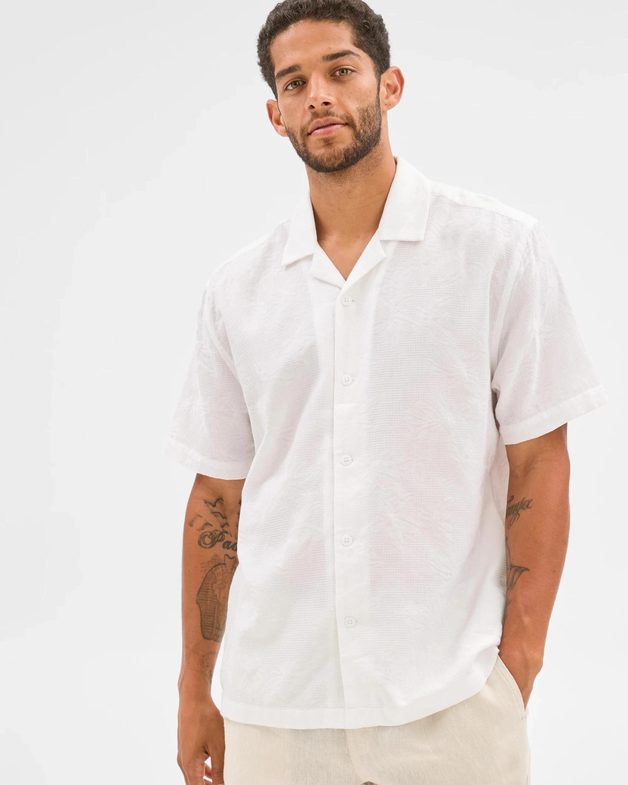 5 Target Australian Cotton Jacquard Shirt WHITE, 5 of 5