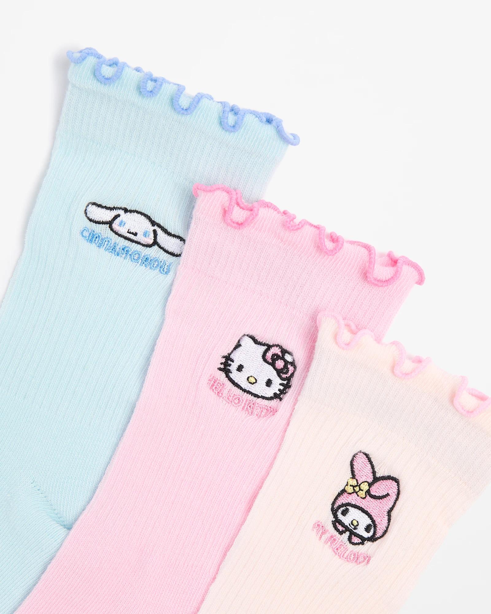 2 Hello Kitty Girls Crew Socks 3 Pack MULTI, 2 of 3