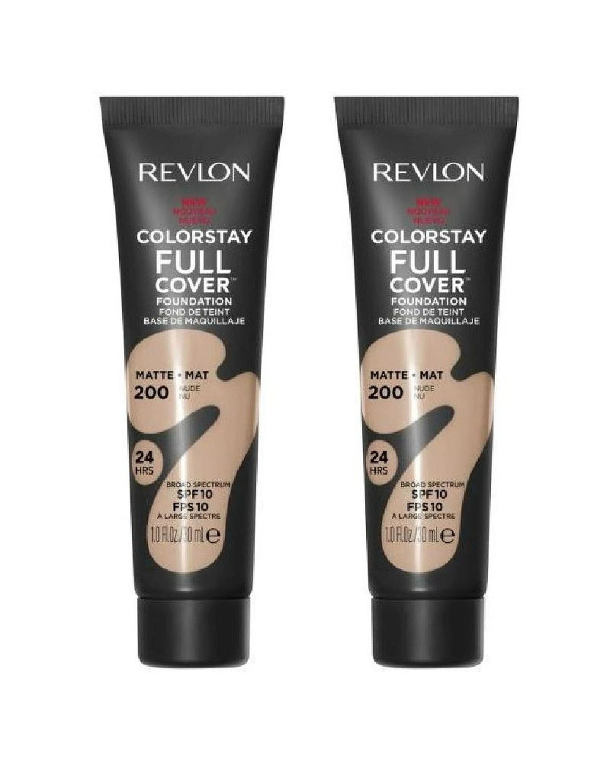 1 2 x Revlon ColorStay Full Cover Matte Foundation 30mL - 200 Nude - Beige, 1 of 1
