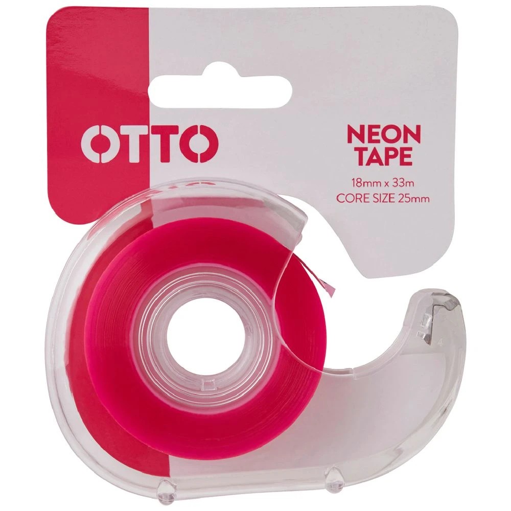 1 Otto Invisible Adhesive Tape with Dispenser 18mm x 33m Pink, 1 of 4