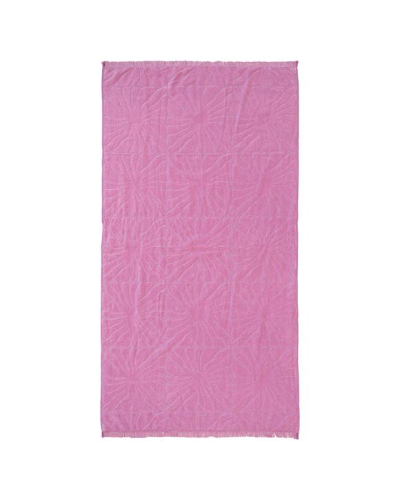 BAMBURY HiLo Cotton Beach Towel Dandy Soft Absorbent Natural Fring - Pink