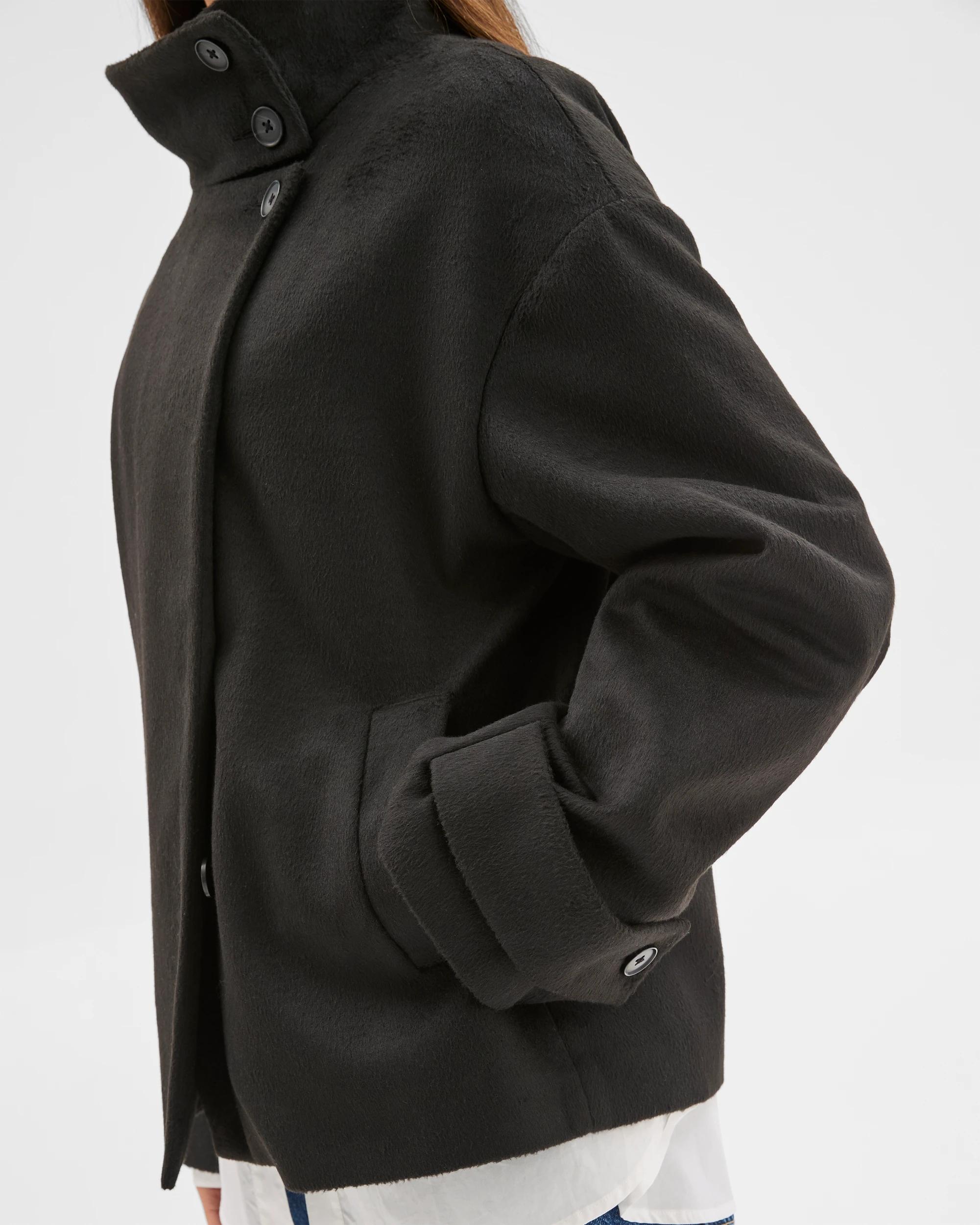 7 Lily Loves Funnel Neck Short Coat BLACK, 7 of 8