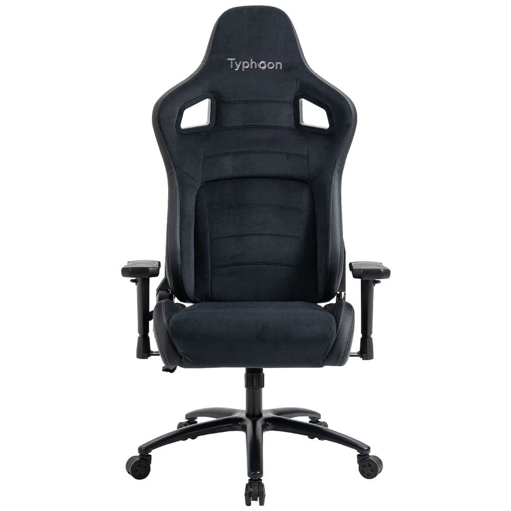 3 Typhoon Viper XL Gaming Chair Fabric Black Ergonomic Chairs and Desk Chairs, 3 of 10