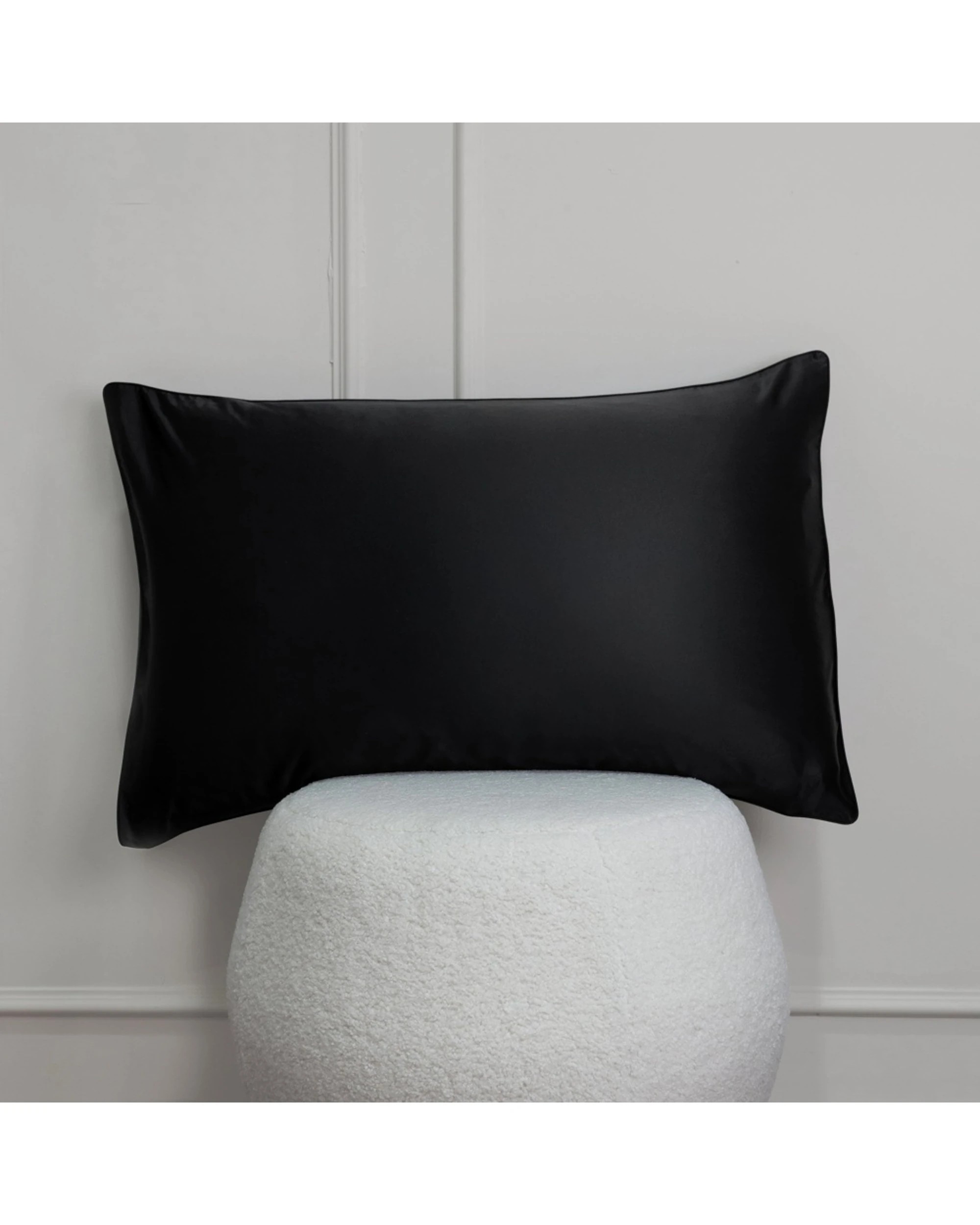 2 Bedding co Pillow Case 100% Mulberry Silk 22 Momme - Queen Bed - Black, 2 of 6