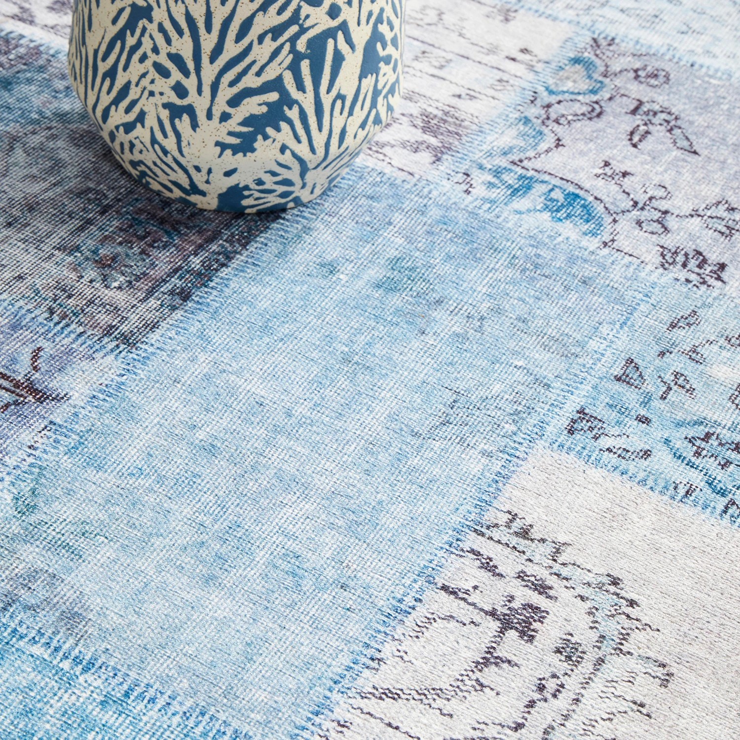 7 Common Ground Rugs Bazaar 121 200x80cm - Small Runner Rug - Blue, 7 of 8