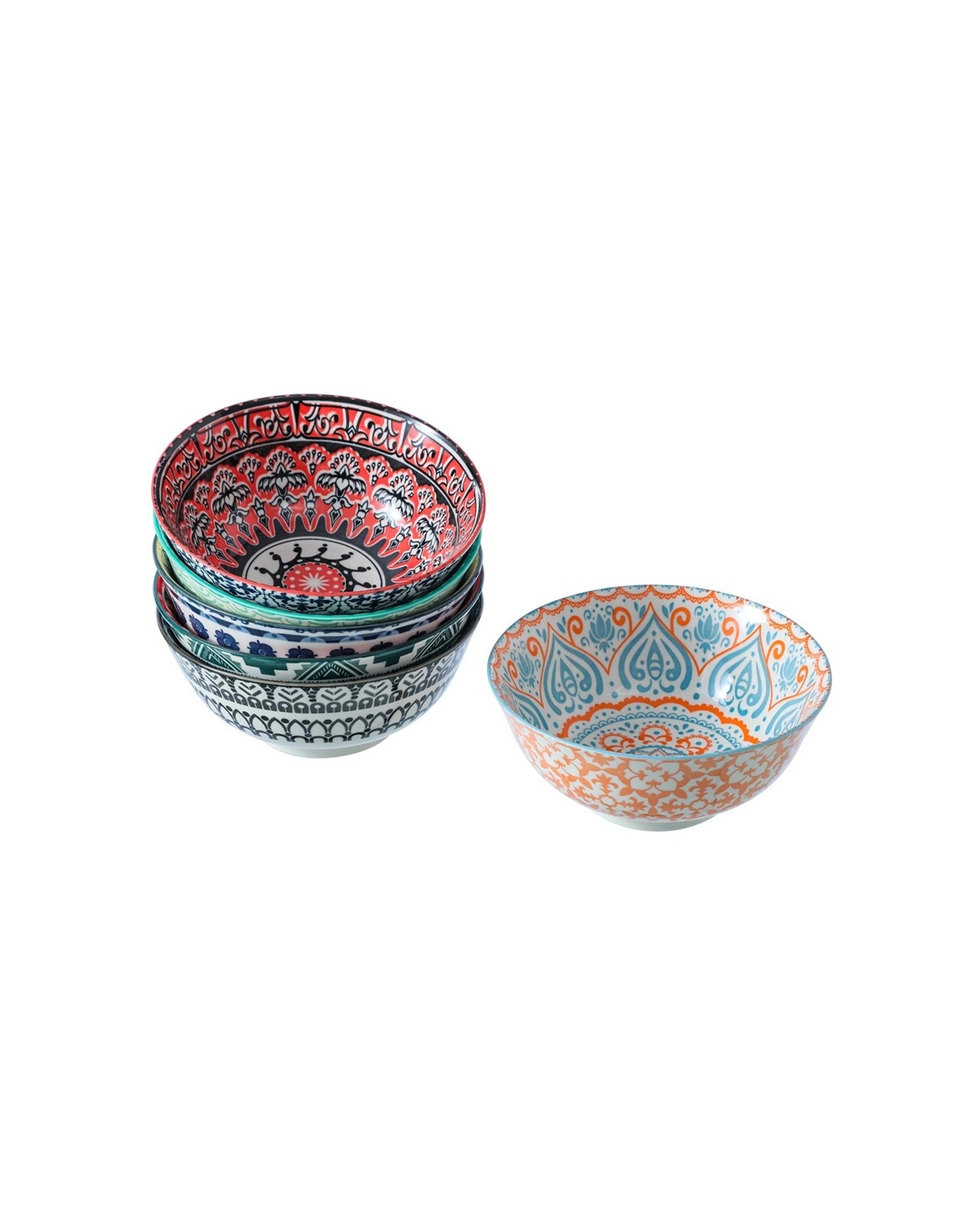 4 Lemon & Lime 3PK Moroccan Deco 18cm Ceramic Serving Bowl Kitchenware - Multi, 4 of 4