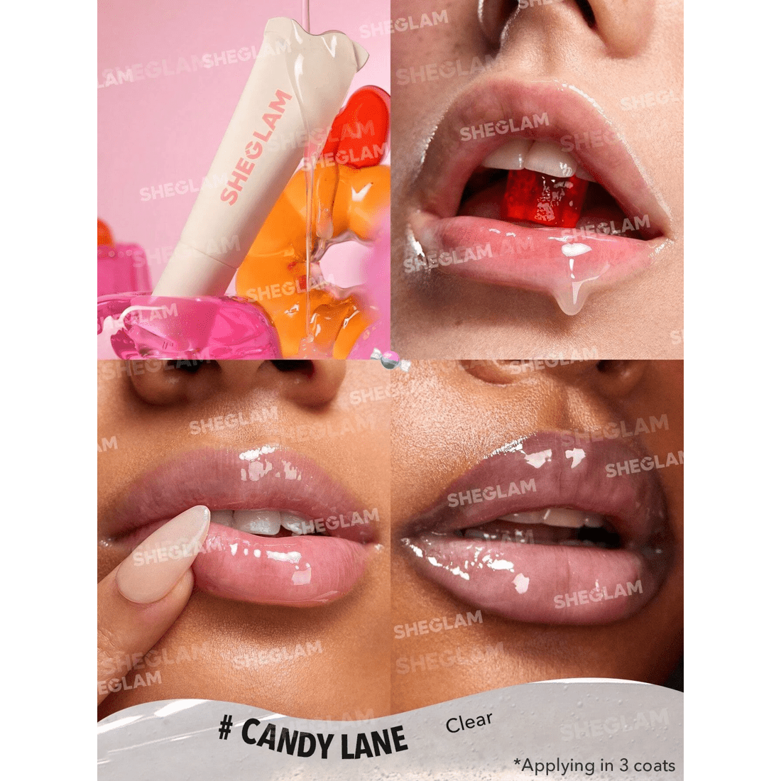 3 SHEGLAM Crystal Glaze Moisturizing Lip Care - Candy Lane, 3 of 7
