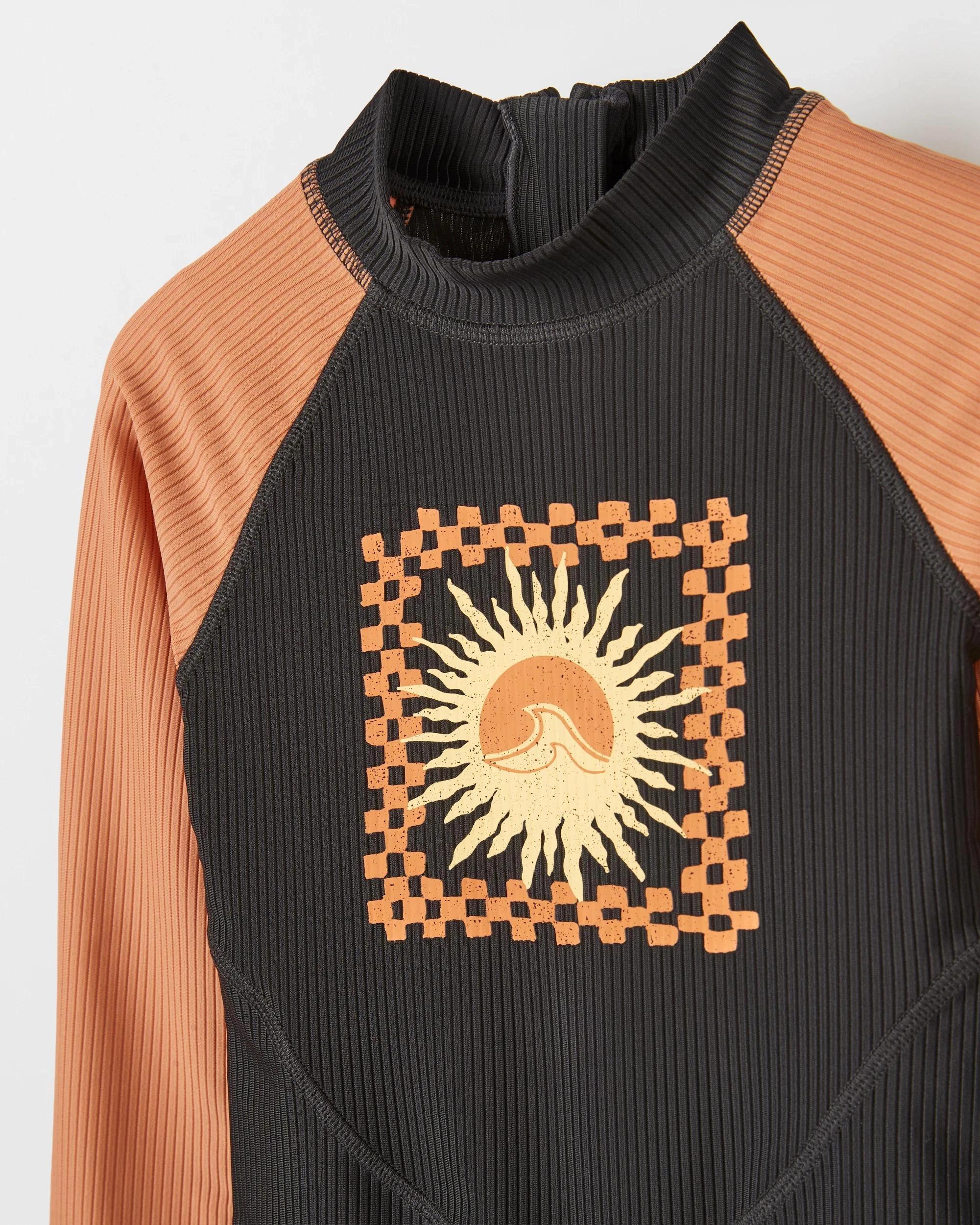 2 Target Boys Long Sleeve Ribbed Swim Onesuit CHARCOAL, 2 of 2