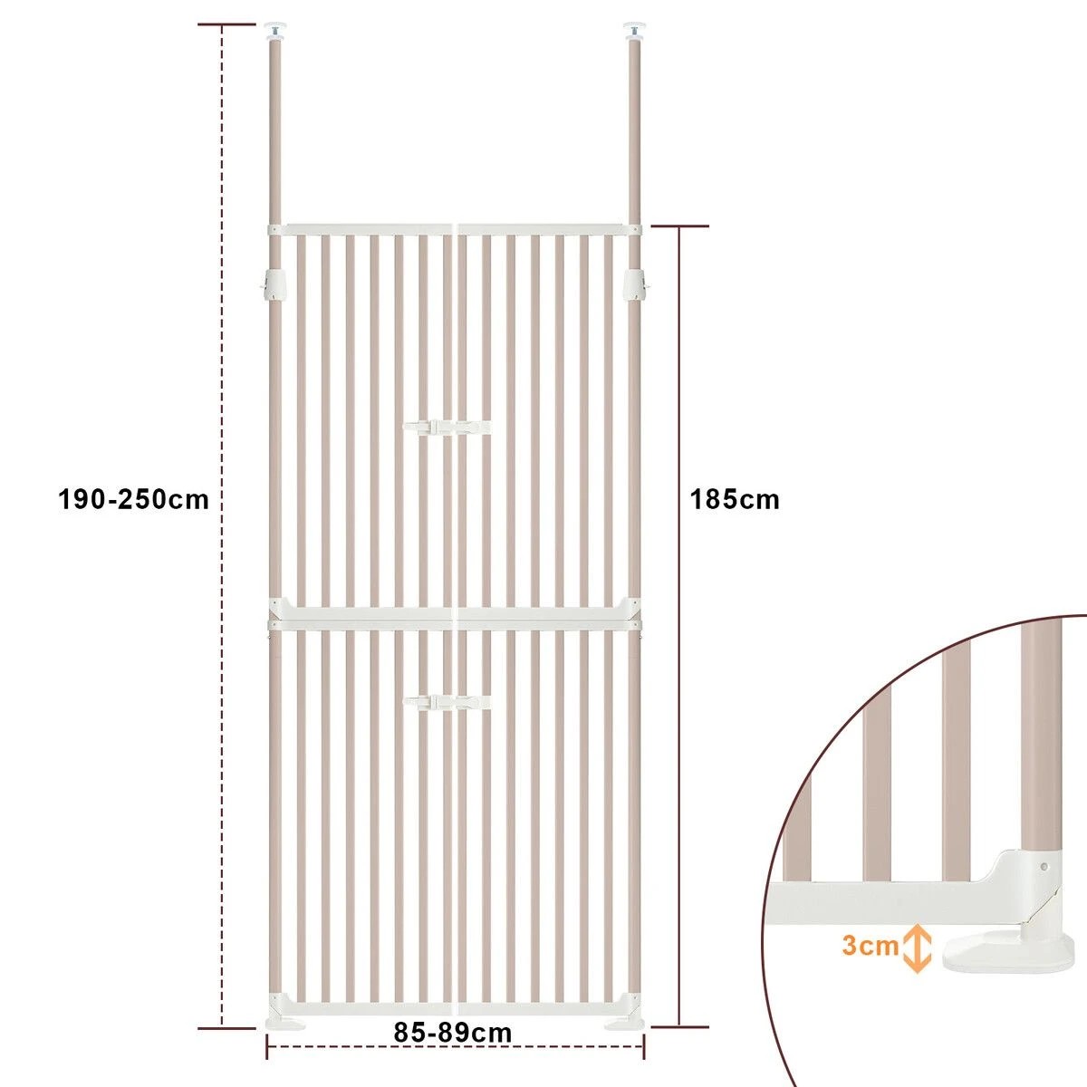 2 Pet Scene Retractable Safety Gate Pet Dog Cat Security Stair Barrier, 2 of 6